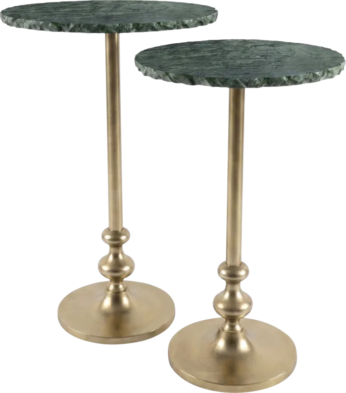 Lunette Green Nesting Accent Tables, Set of 2