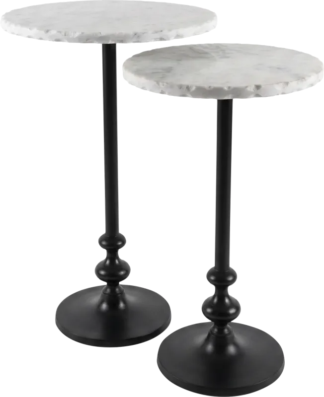 Lunette White Nesting Accent Tables, Set of 2
