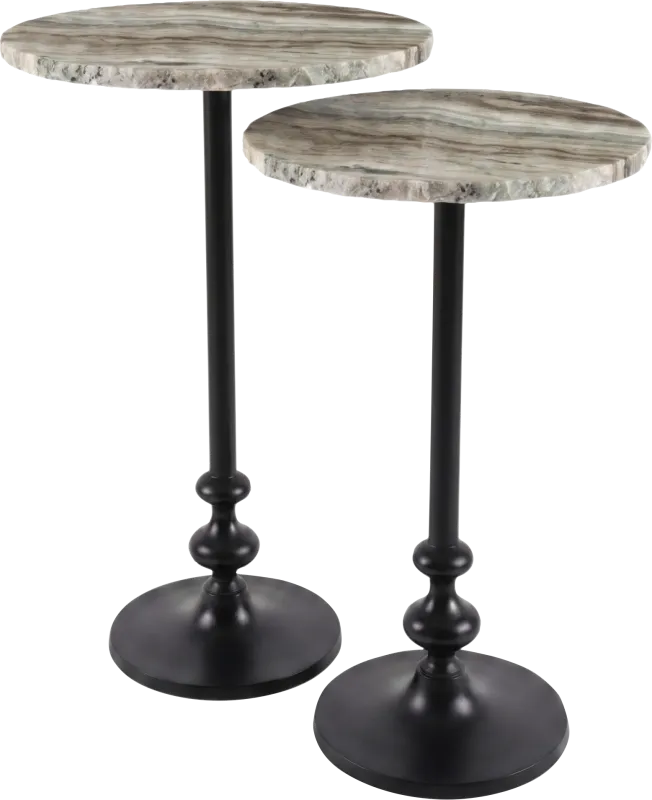 Lunette Beige Nesting Accent Tables, Set of 2