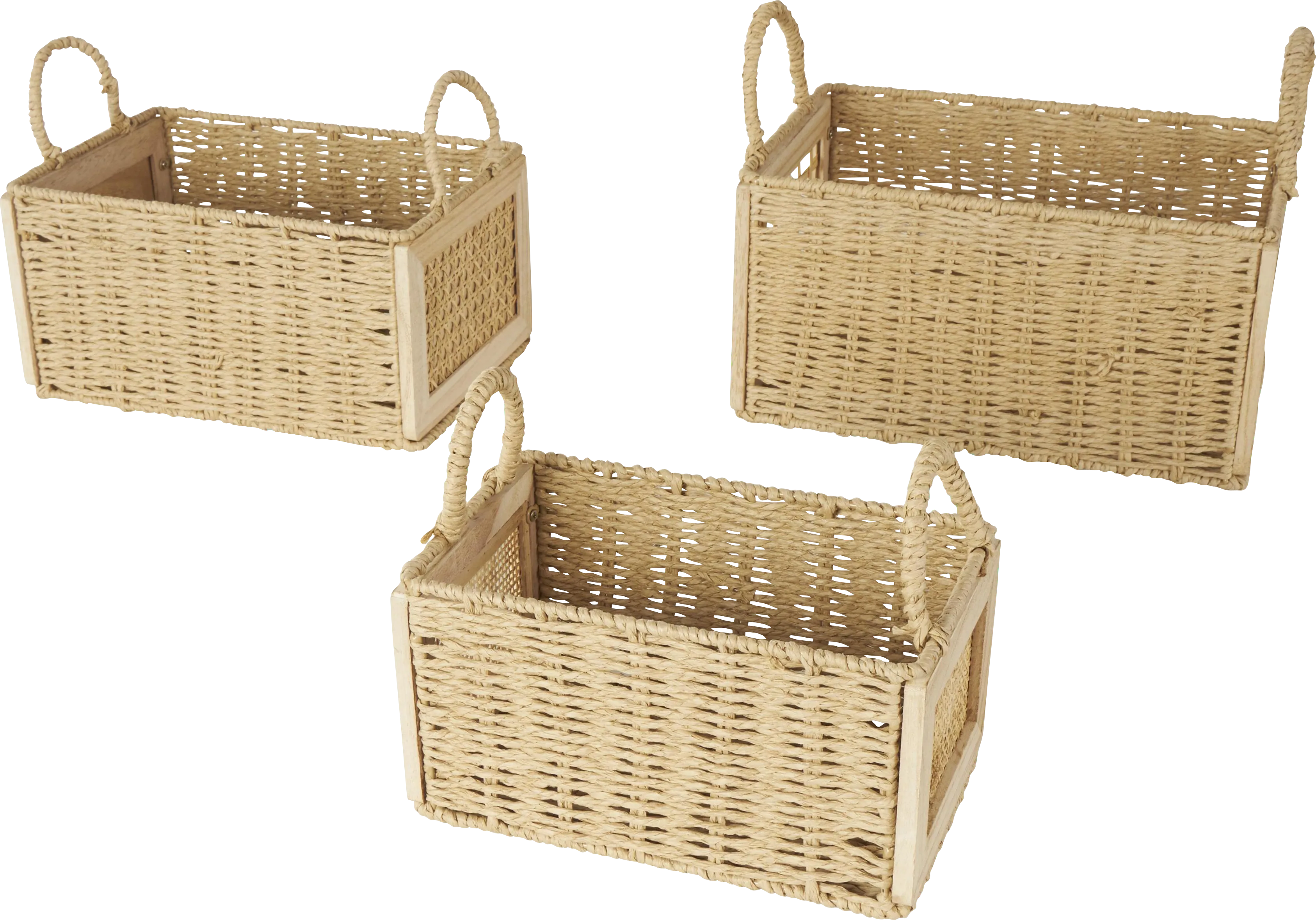 Tehes Brown Basket, Set of 3 - Thumbnail - Image 1