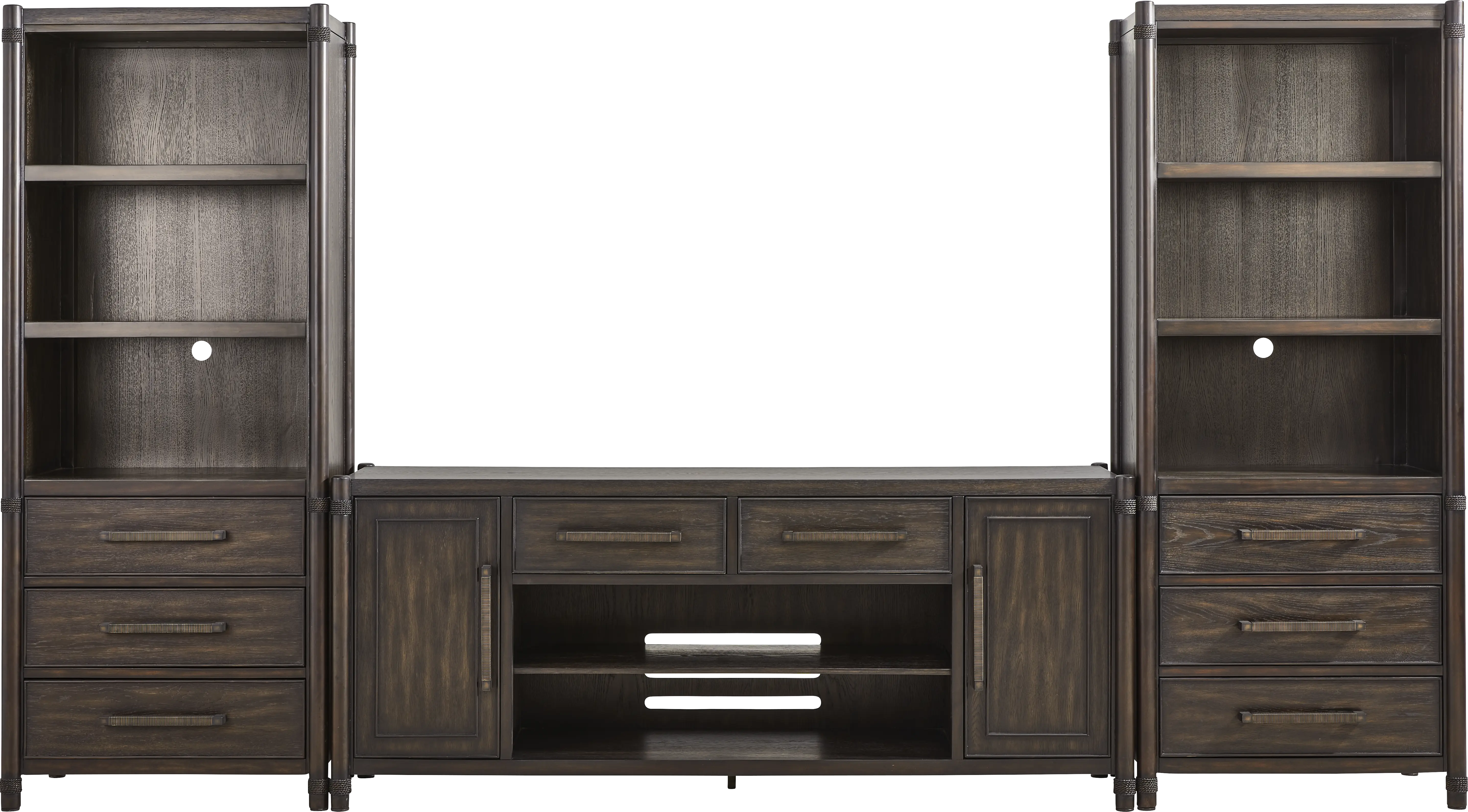 Vineyard Estates Brown 3 Pc Wall Unit with 78 in. Console - Thumbnail - Image 1