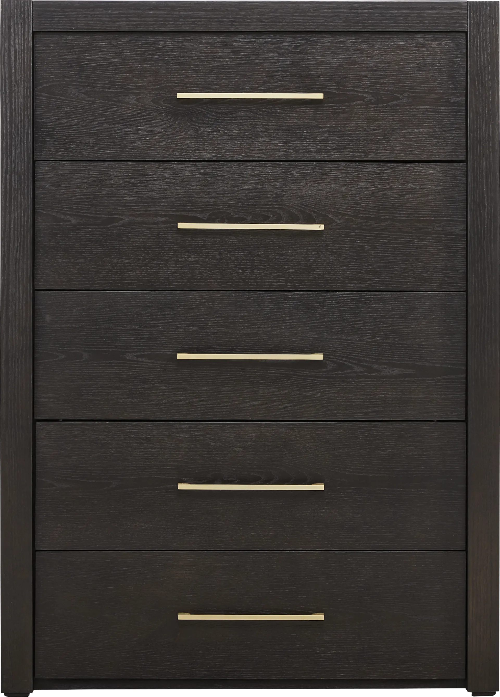 Townbrook Ebony 5 Pc Bedroom with York Mills White Upholstered Queen Bed - Image 5
