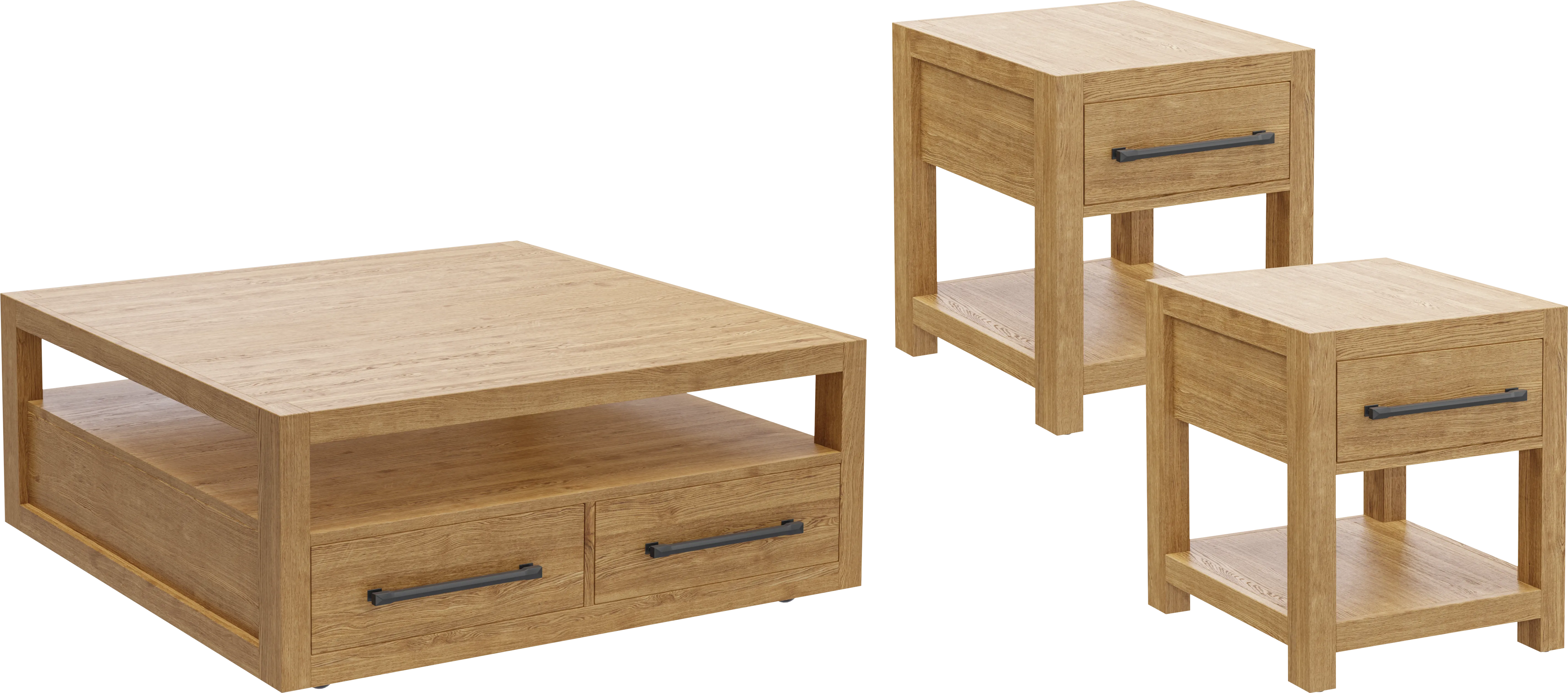 Ithaca Natural 3 Pc Square Table Set - Thumbnail - Image 1