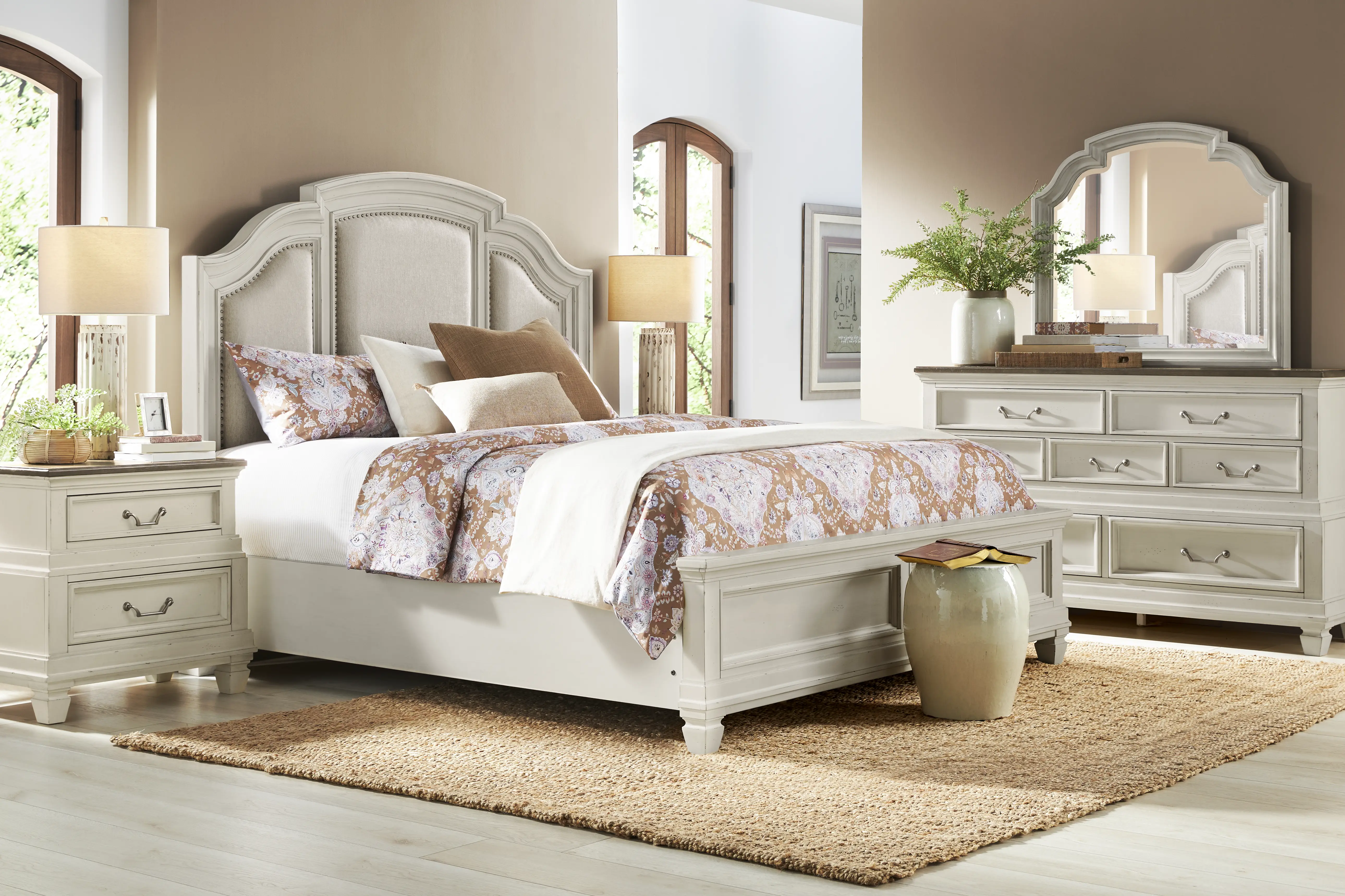 bedroom dresser set white Alice Queen Storage Bed in Gloss This fluted bedroom set is crafted of premium materials and features grooved drawer panels and gold knobs to draw eyes CraftPorch Corduroy 4-pieces Glam White