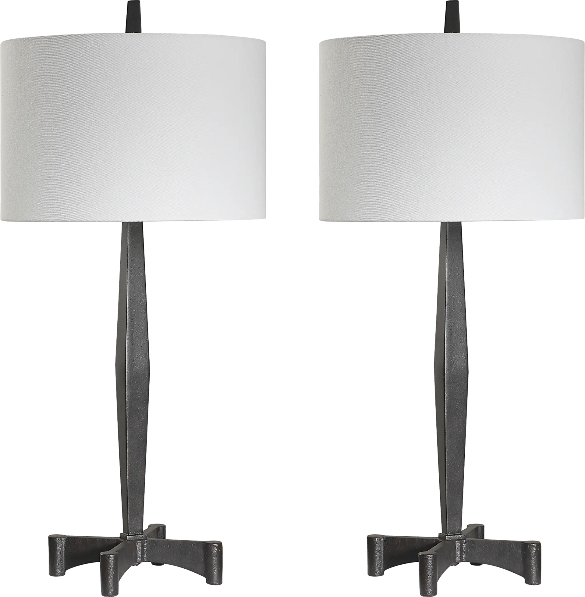 Nelrose Post Black Table Lamp Set of 2