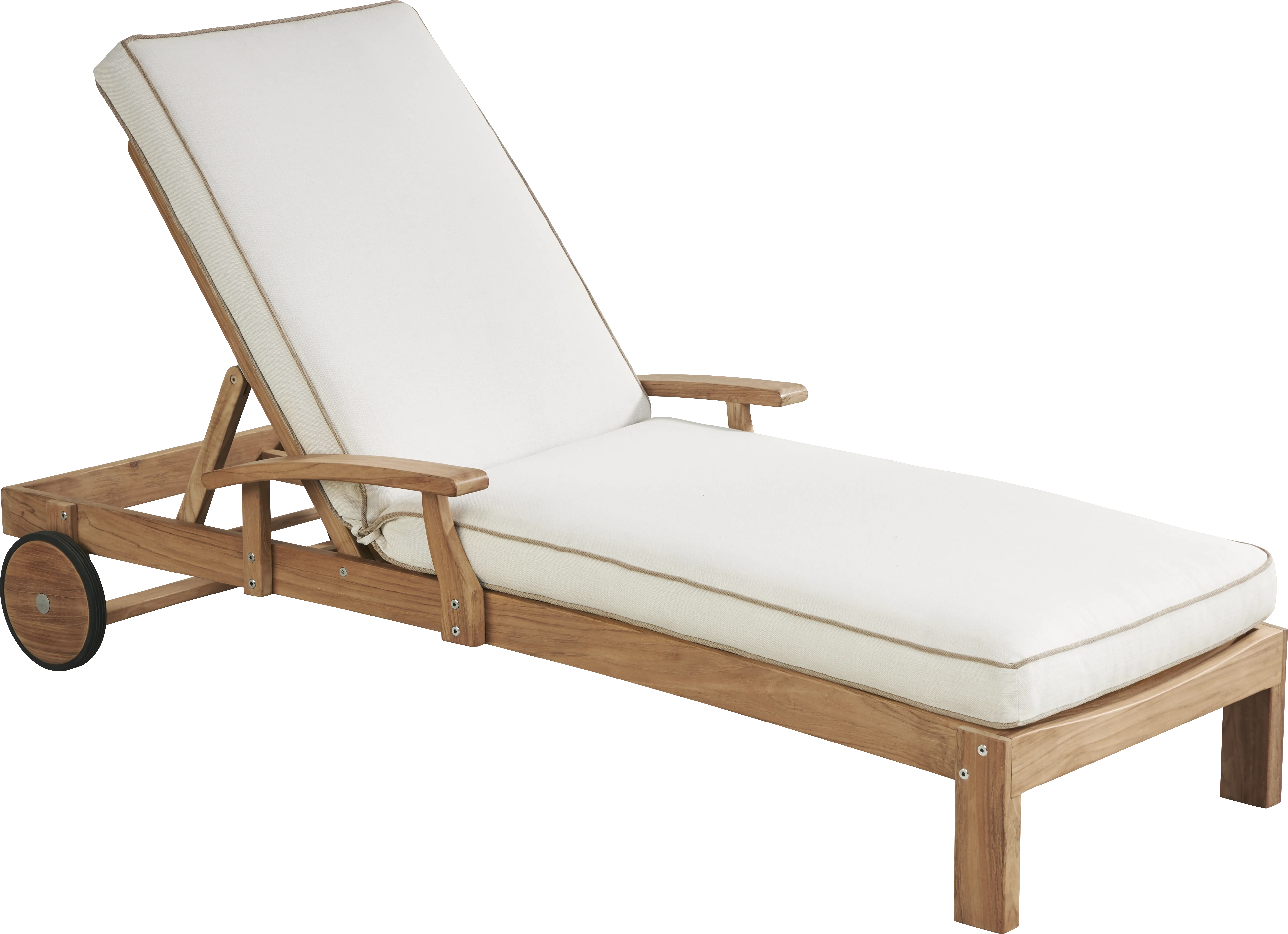 Pleasant Bay Teak Outdoor Chaise with Vapor Cushions - Thumbnail - Image 1