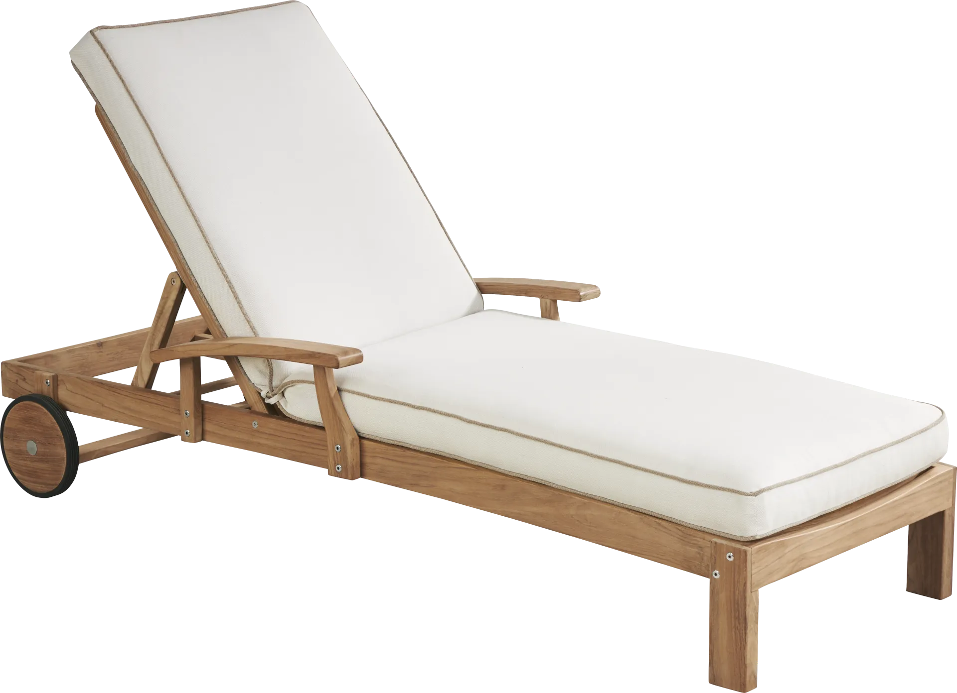 Pleasant Bay Teak Outdoor Chaise with Vapor Cushions - Image 1