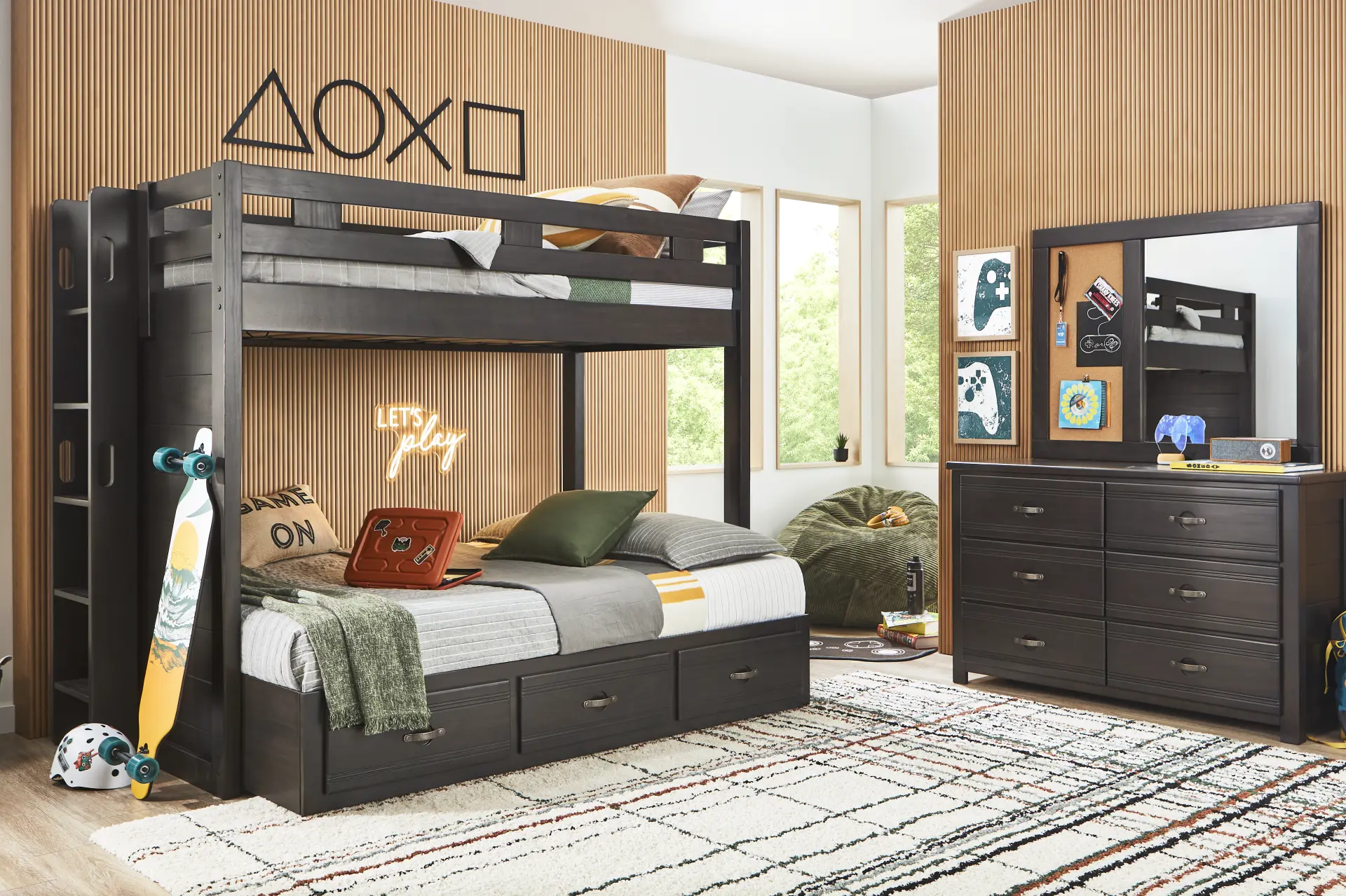 Kids Creekside 3.0 Charcoal Full/Full Bunk Bed