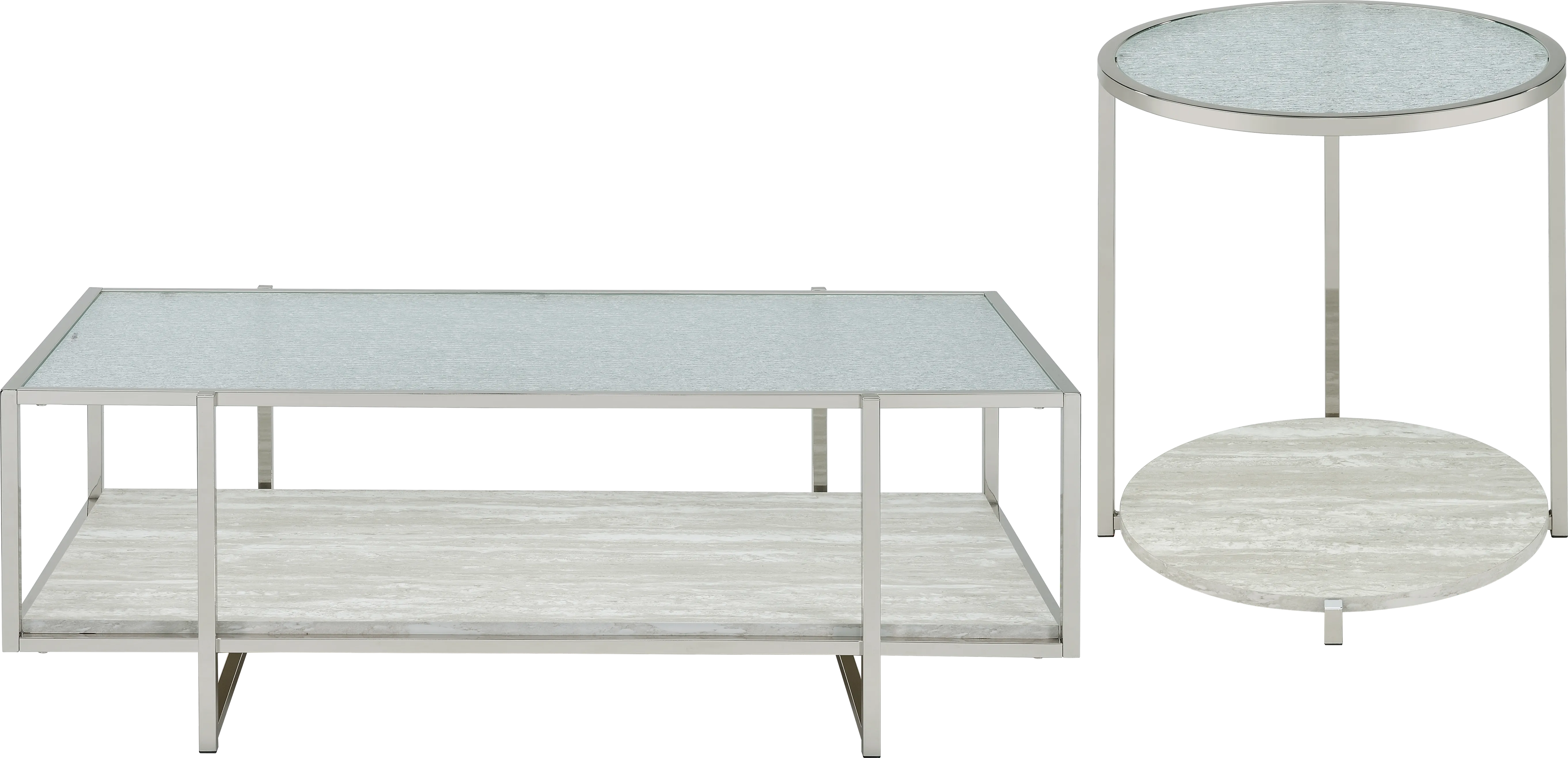 Mirage Silver 2 Pc Table Set - Thumbnail - Image 1