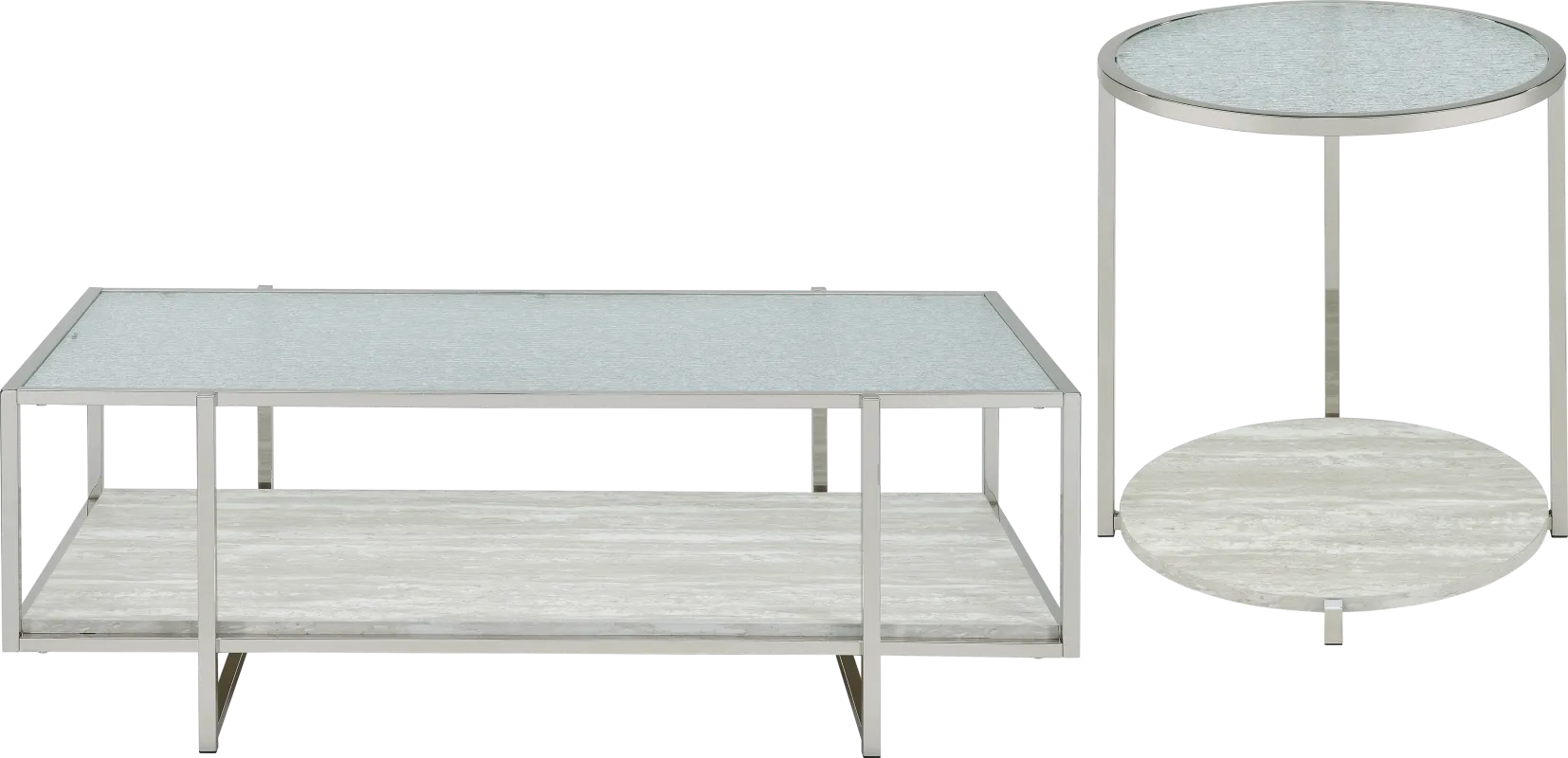 Mirage Silver 2 Pc Table Set