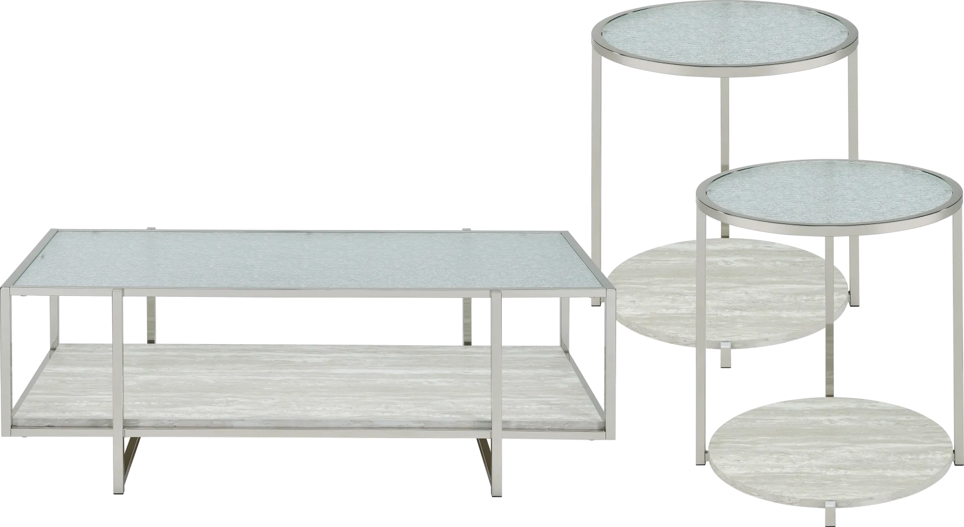 Mirage Silver 3 Pc Table Set - Image 1