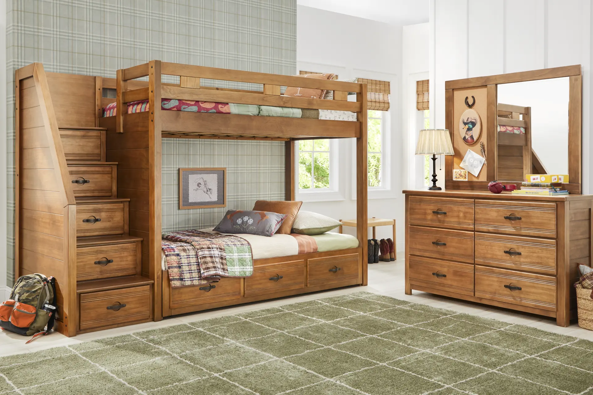 Kids Creekside 3.0 Chestnut Color Full/Twin Step Bunk Bed