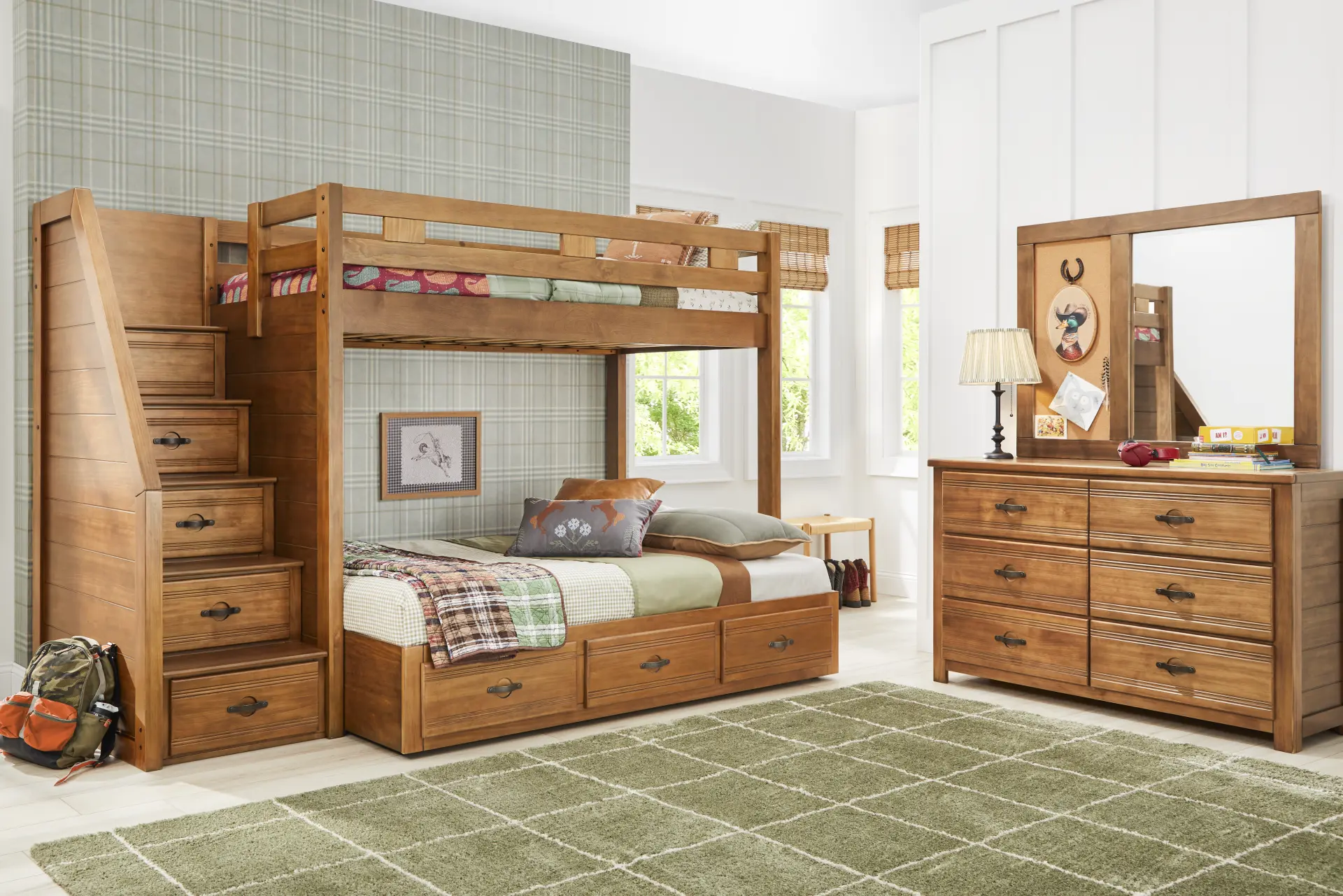 Kids Creekside 3.0 Chestnut Color Full/Full Step Bunk Bed