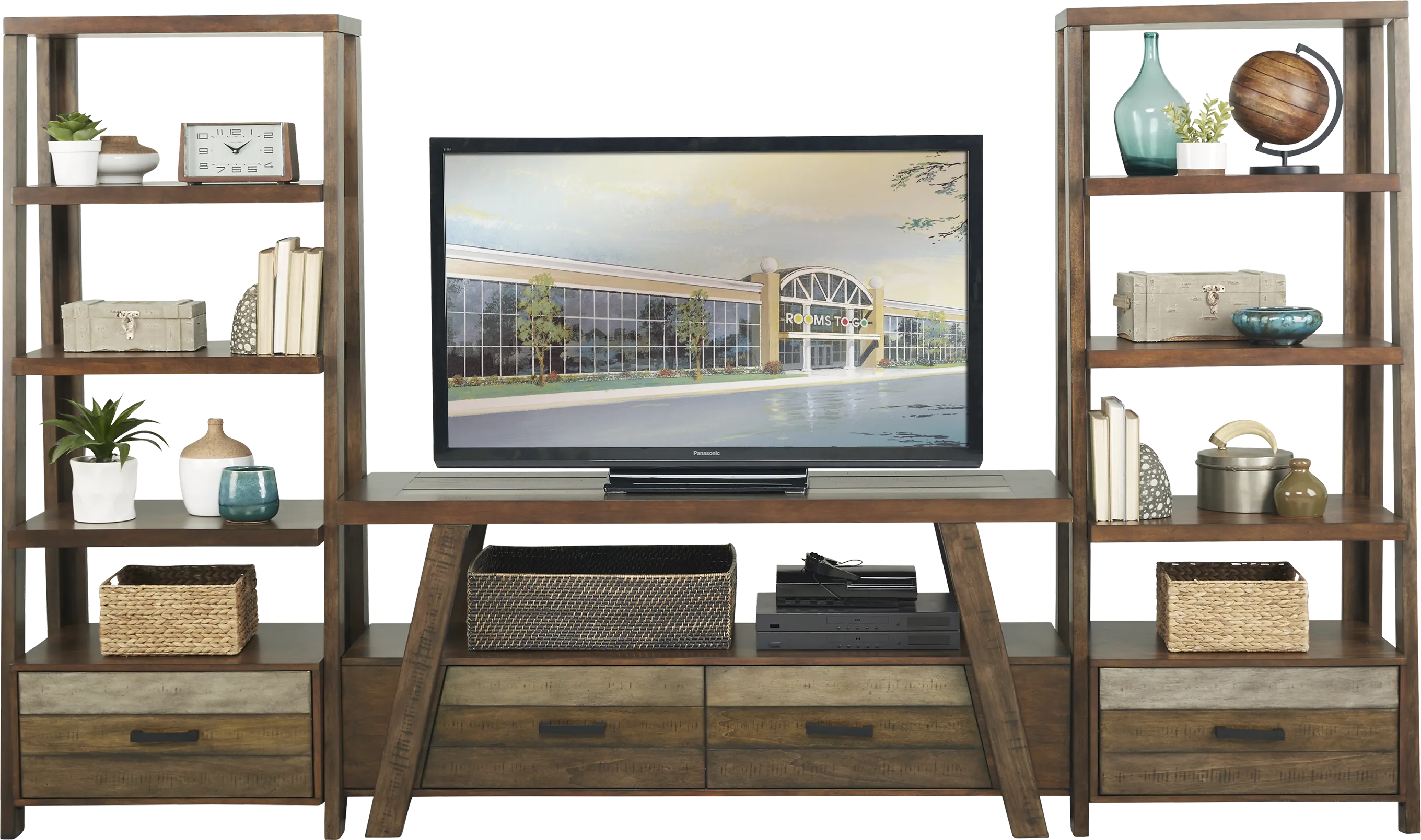 Cedar Creek Brown 3 Pc Wall Unit - Thumbnail - Image 1