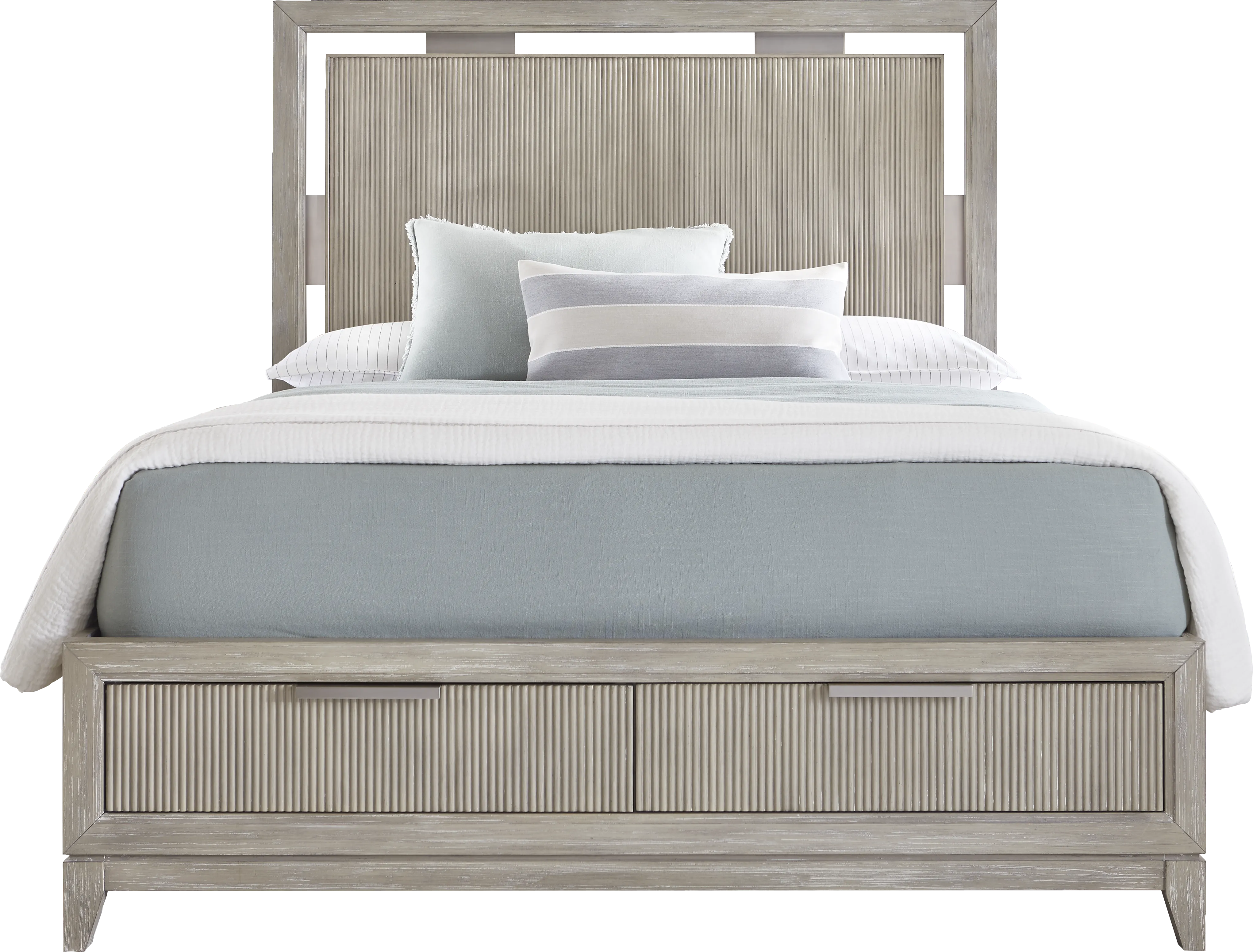 Bellante Gray 3 Pc Queen Panel Bed with Storage - Thumbnail - Image 1