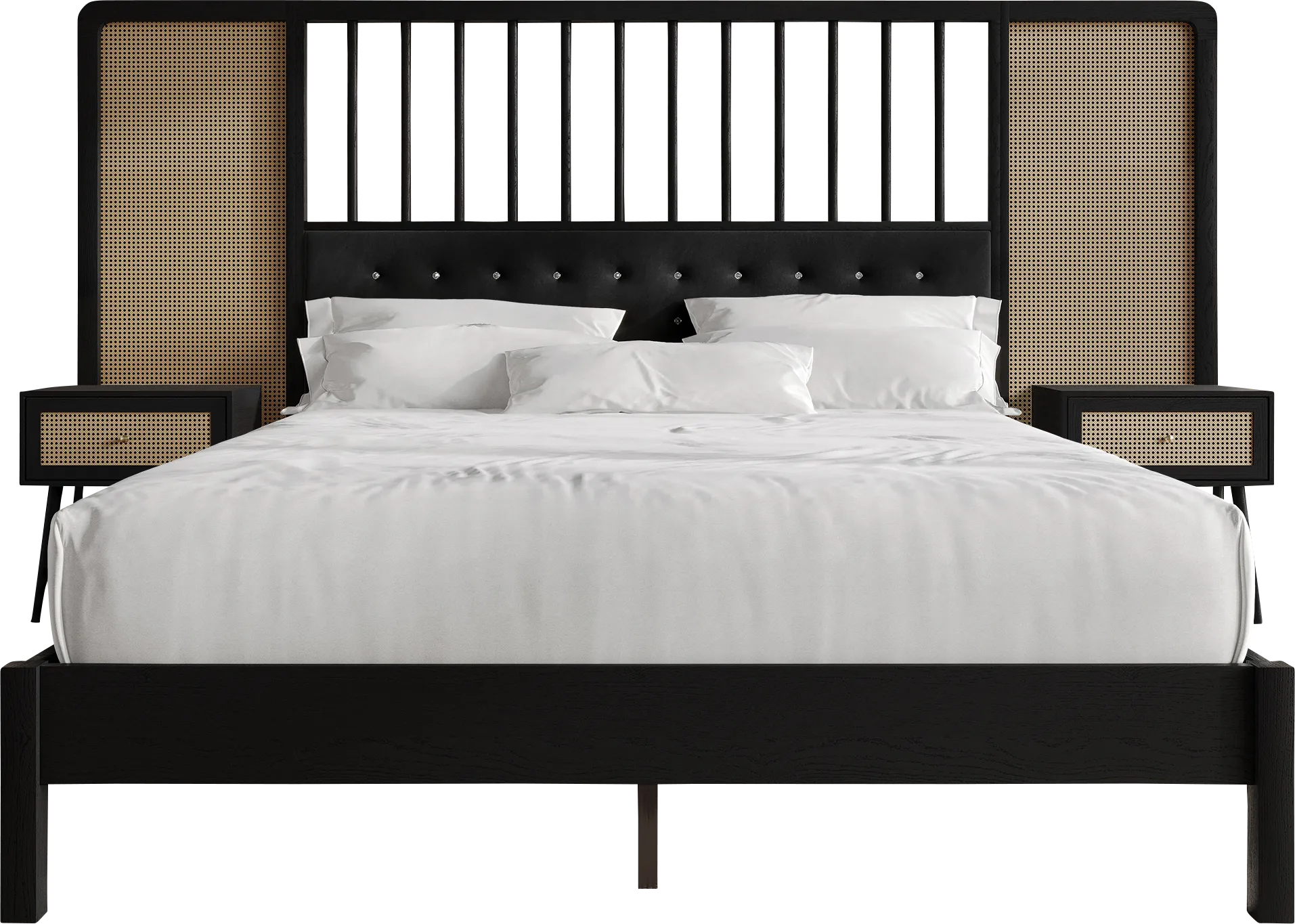 Amynus Black King Bed with Nightstands - Image 1