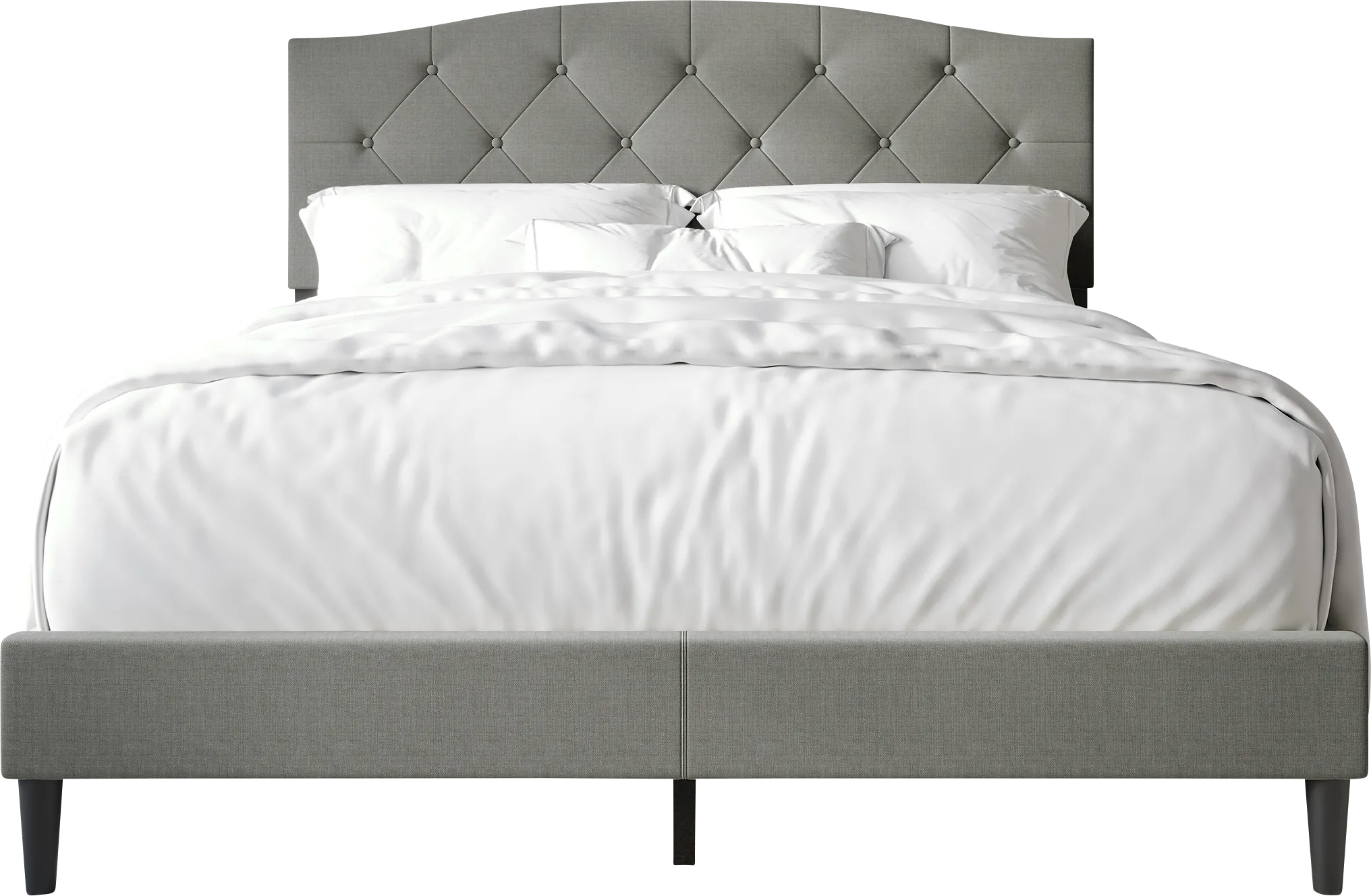 Sprucerow Lightgray Queen Bed - Thumbnail - Image 1