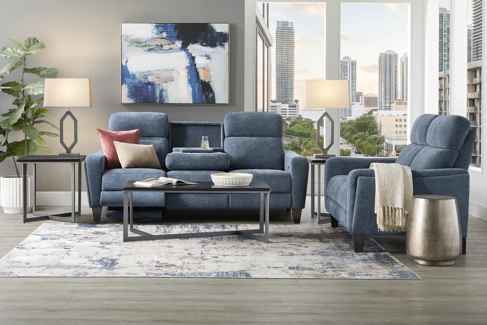 Ferguson Denim Dual Power Reclining Sofa - Image 2