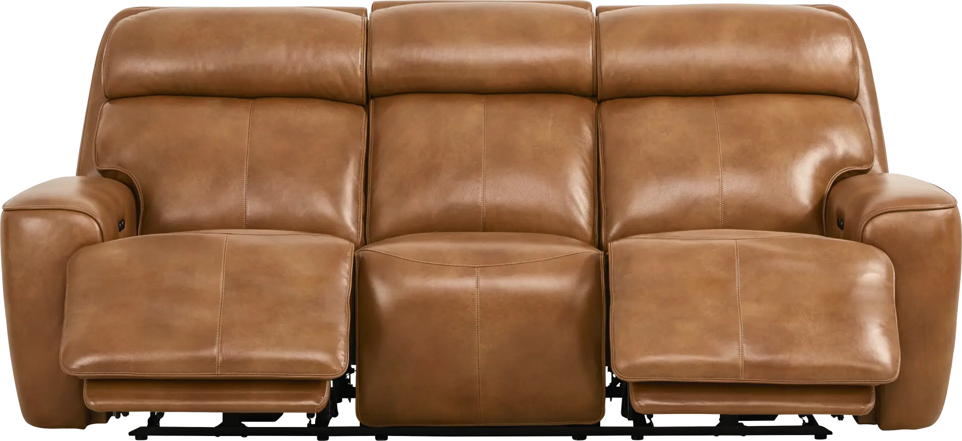 Peninsula Brown Leather Dual Power Reclining Sofa