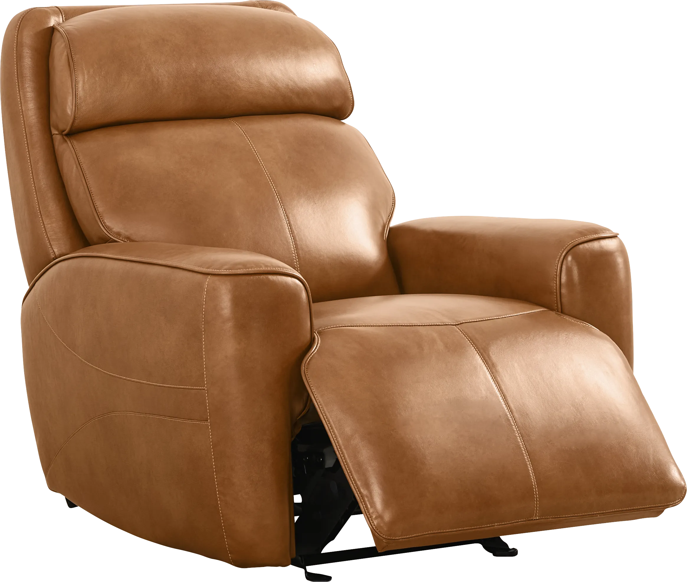 Peninsula Brown Leather Dual Power Glider Recliner - Thumbnail - Image 1