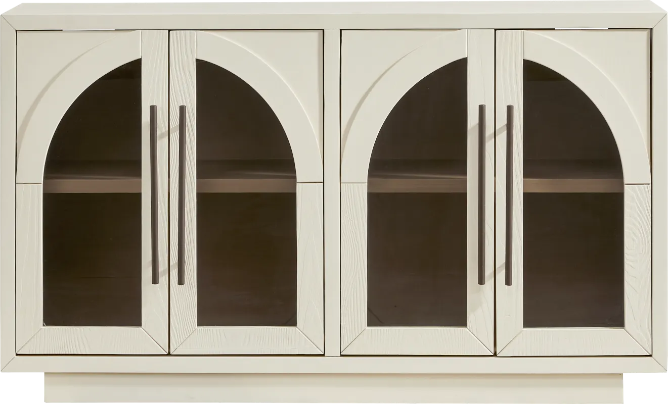King's Road White Four Door Credenza