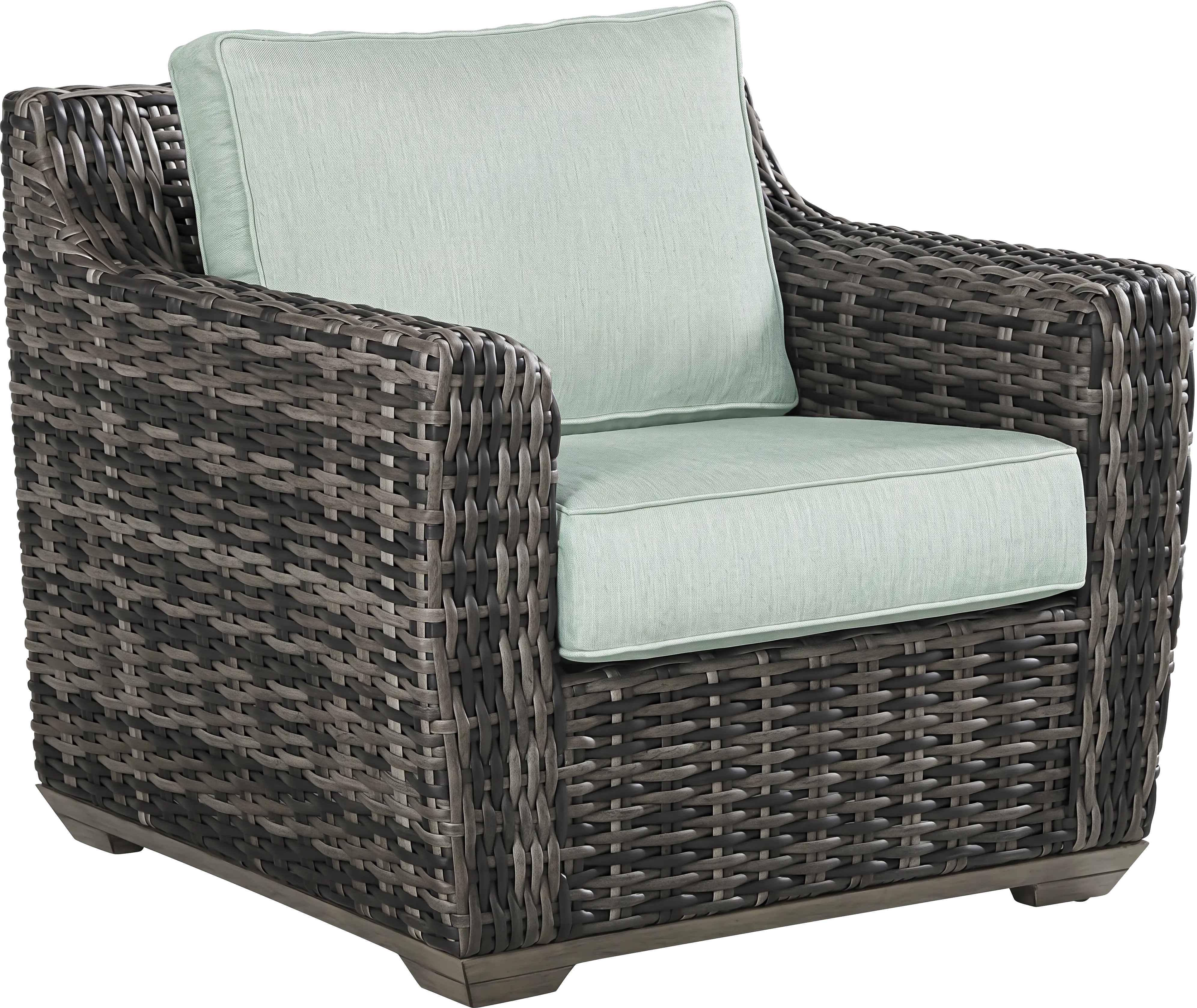 Montecello Gray Outdoor Club Chair with Mist Cushions - Thumbnail - Image 1