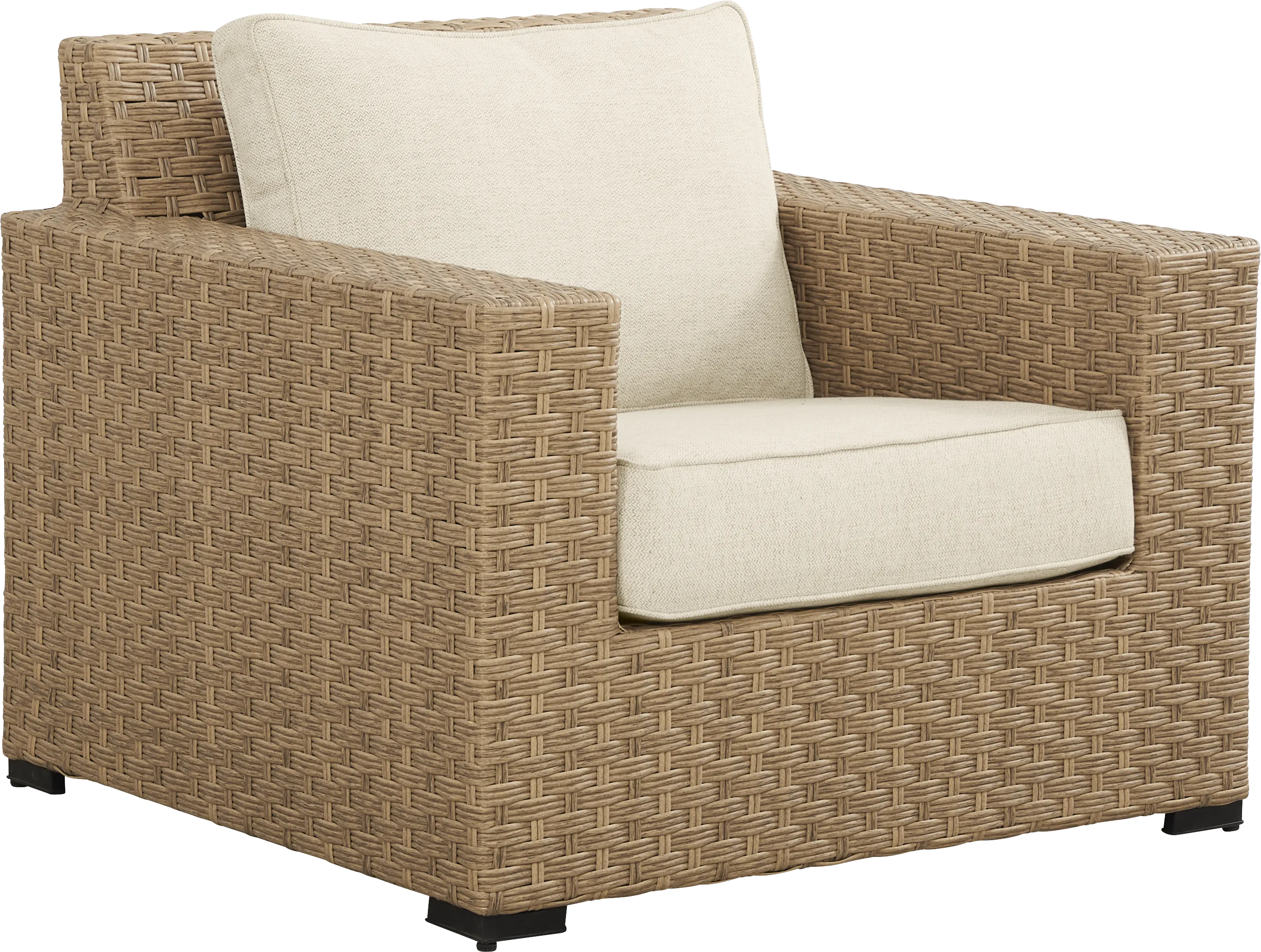 Rialto II Natural 4 Pc Outdoor Seating Set with Sand Cushions - Thumbnail - Image 4