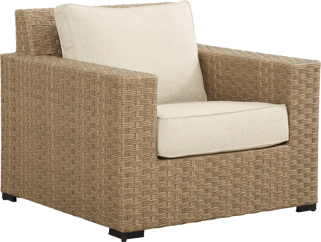 Rialto II Natural Outdoor Club Chair with Sand Cushions