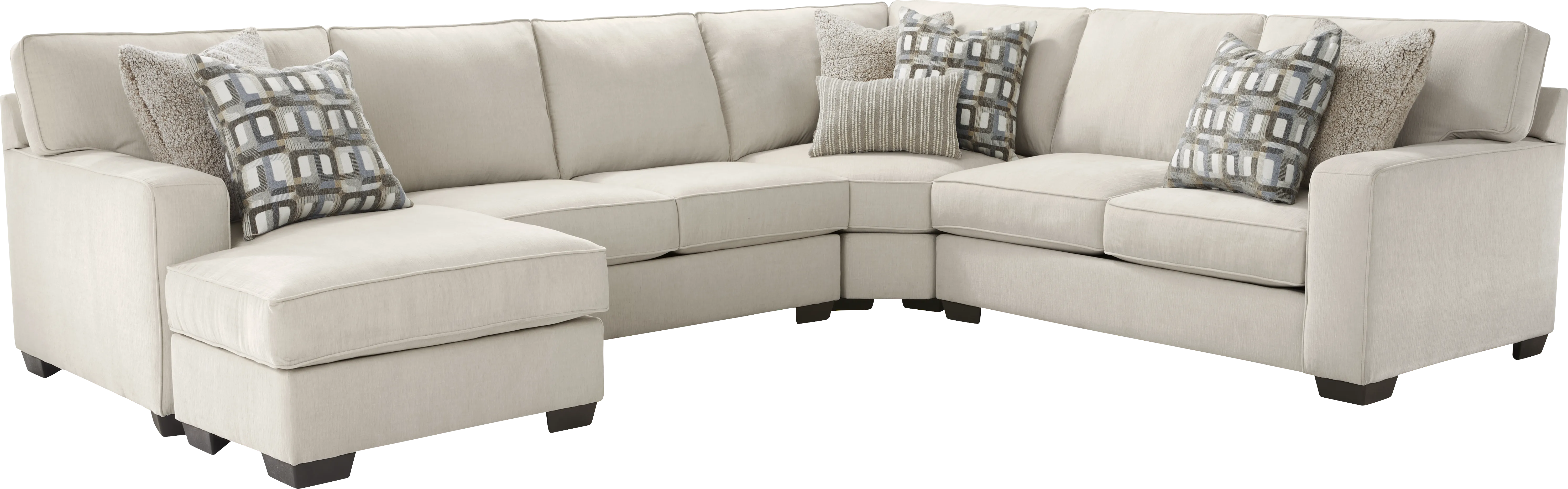 Haskins Beige 6 Pc Gel Foam Sleeper Sectional Living Room - Thumbnail - Image 2