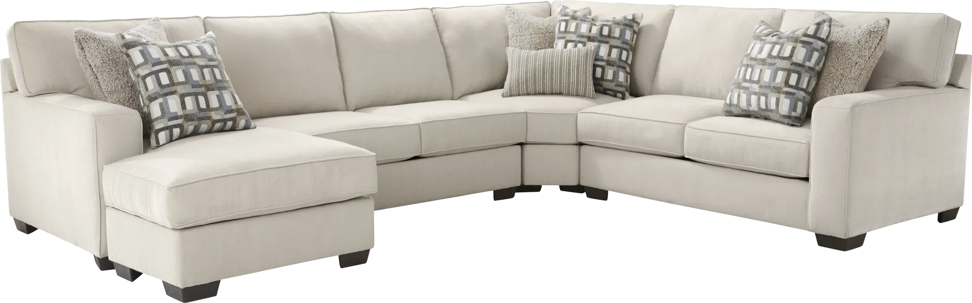 Haskins Beige 6 Pc Gel Foam Sleeper Sectional Living Room - Image 2