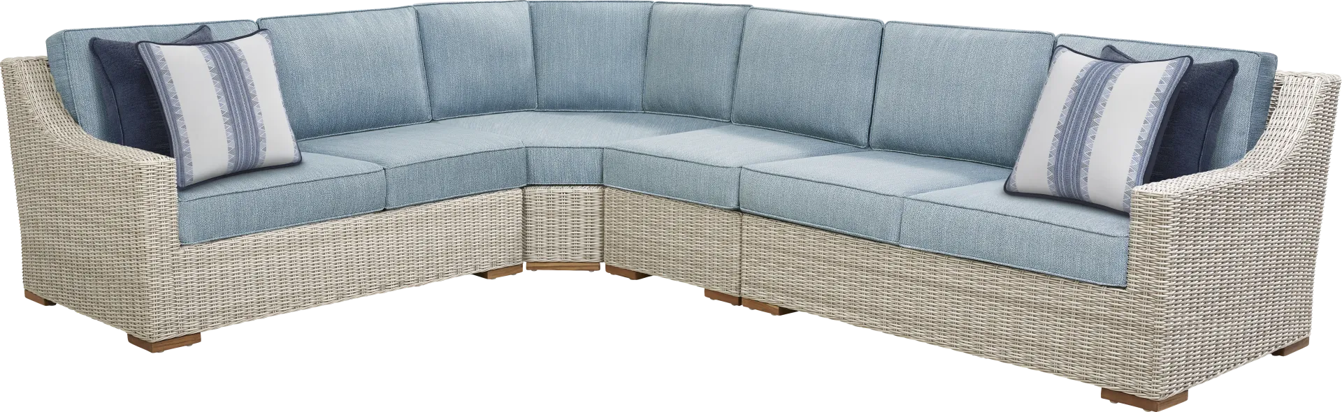 Patmos Gray 4 Pc Outdoor Sectional with Steel Cushions - Image 1