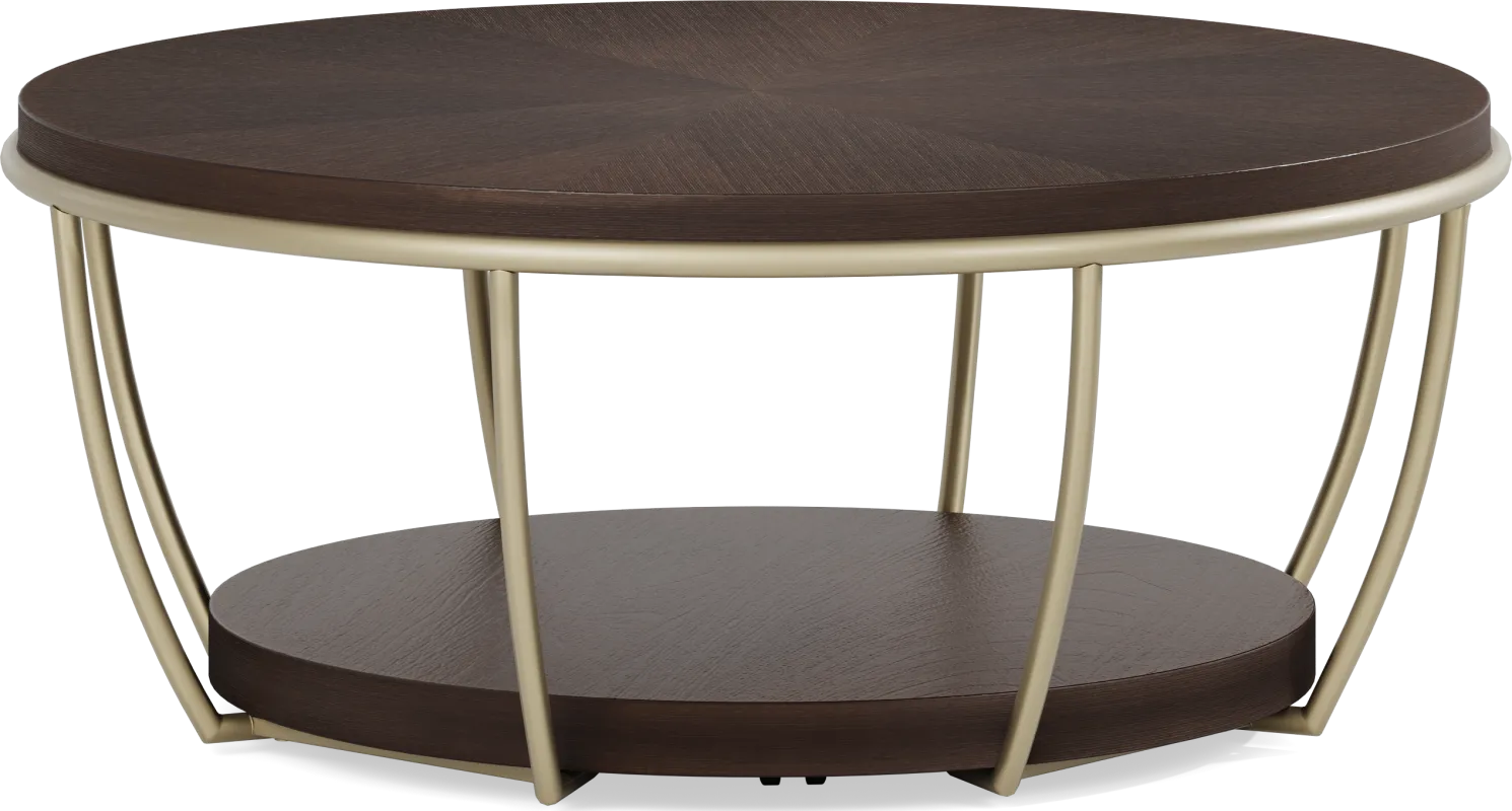 Prospect Heights Brown Cherry Finish Cocktail Table