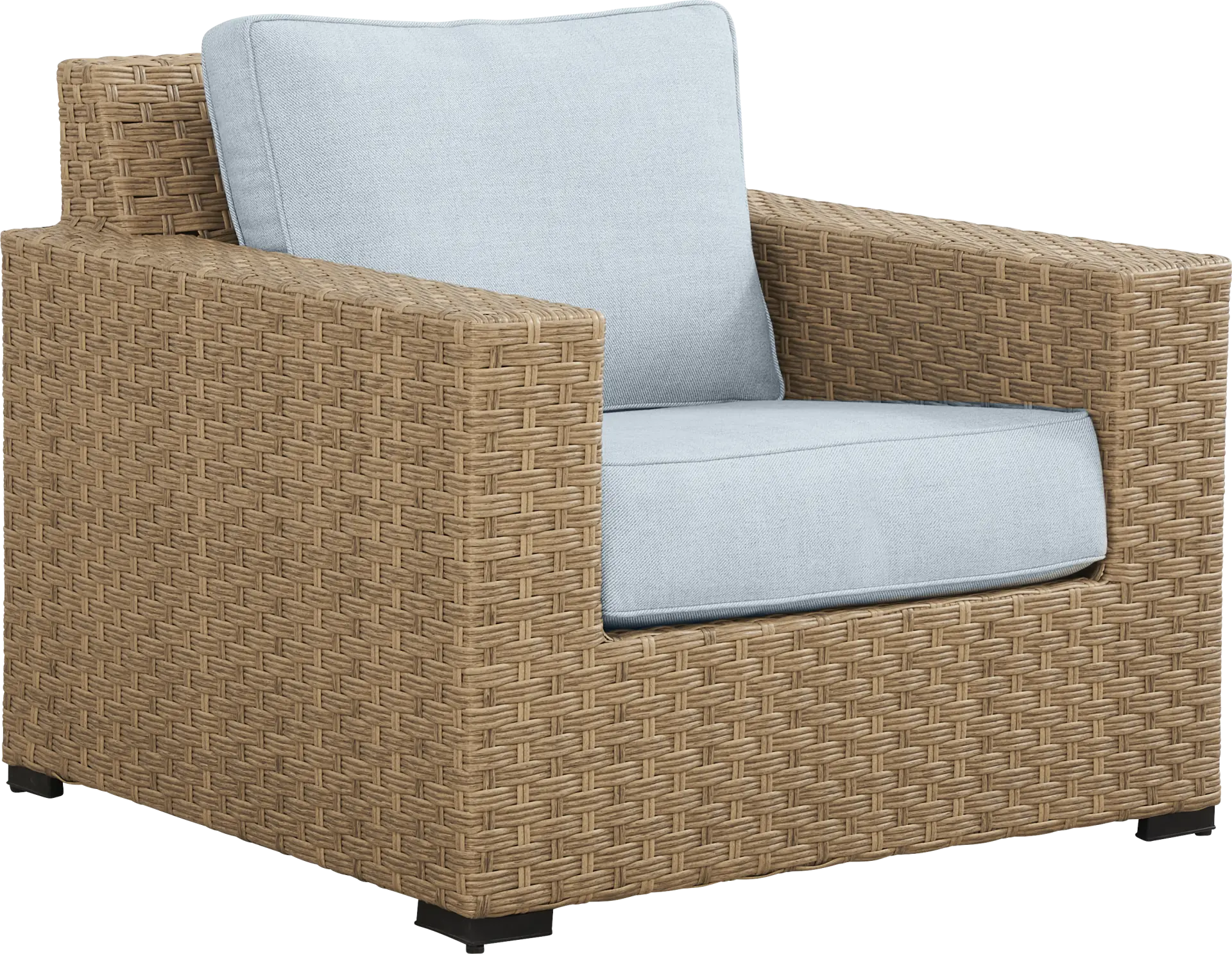 Rialto II Natural Outdoor Club Chair with Sky Cushions