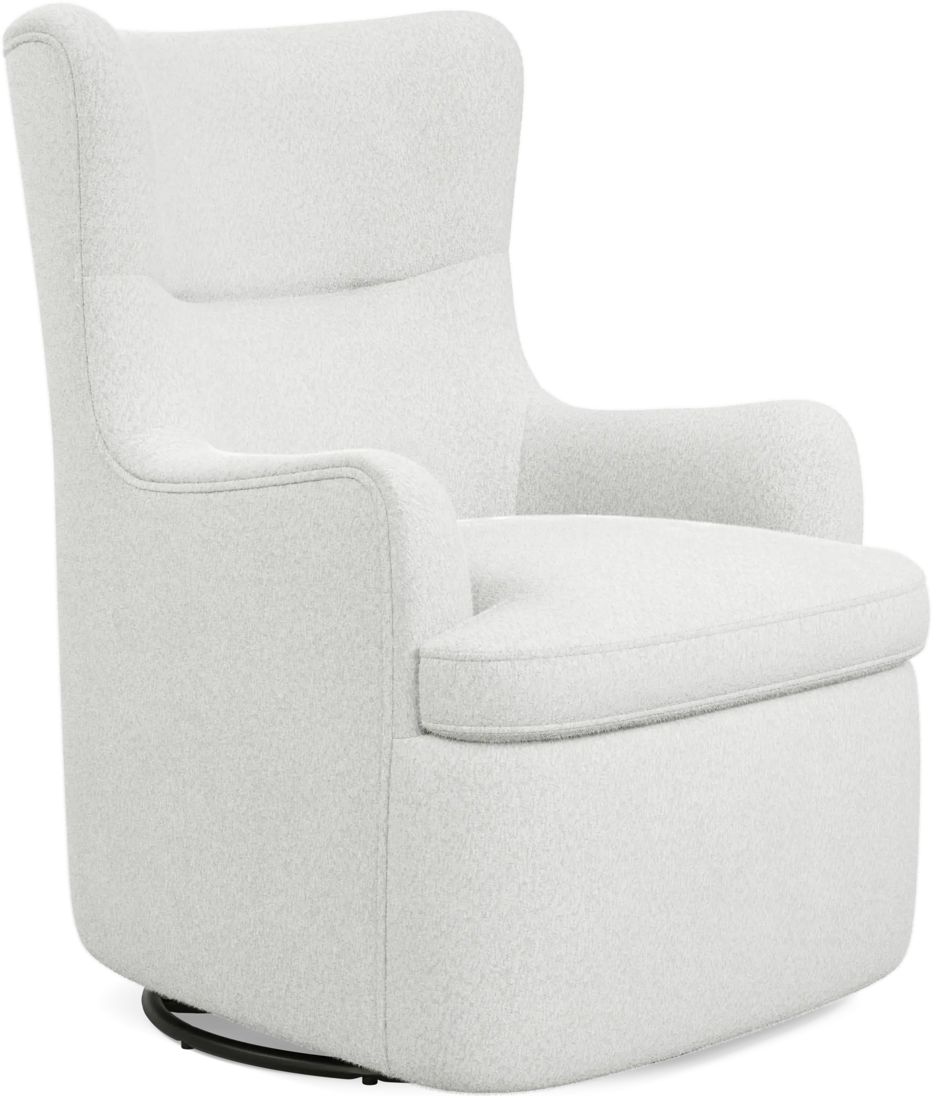 Colburn White Swivel Glider Accent Chair
