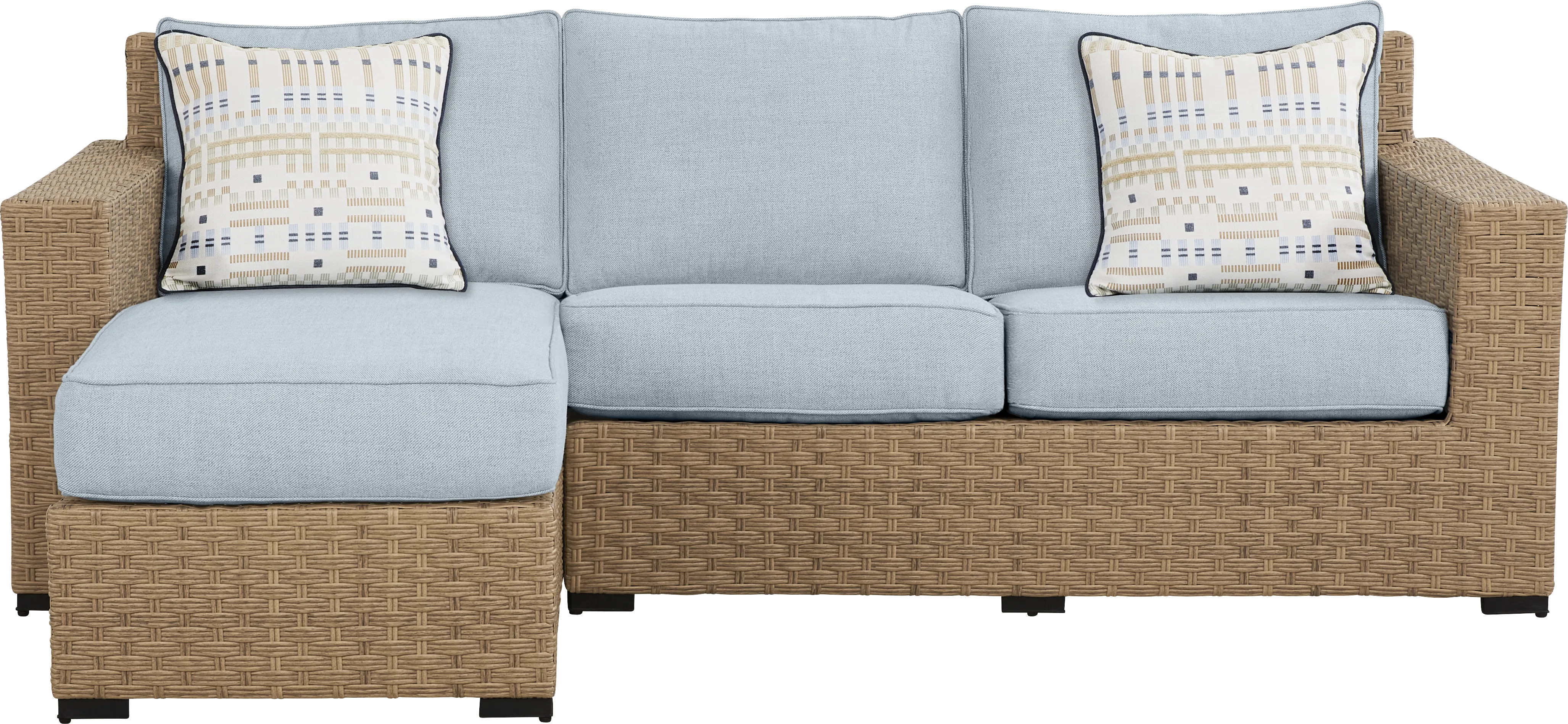 Rialto II Natural 2 Pc Outdoor Sectional with Sky Cushions - Thumbnail - Image 1