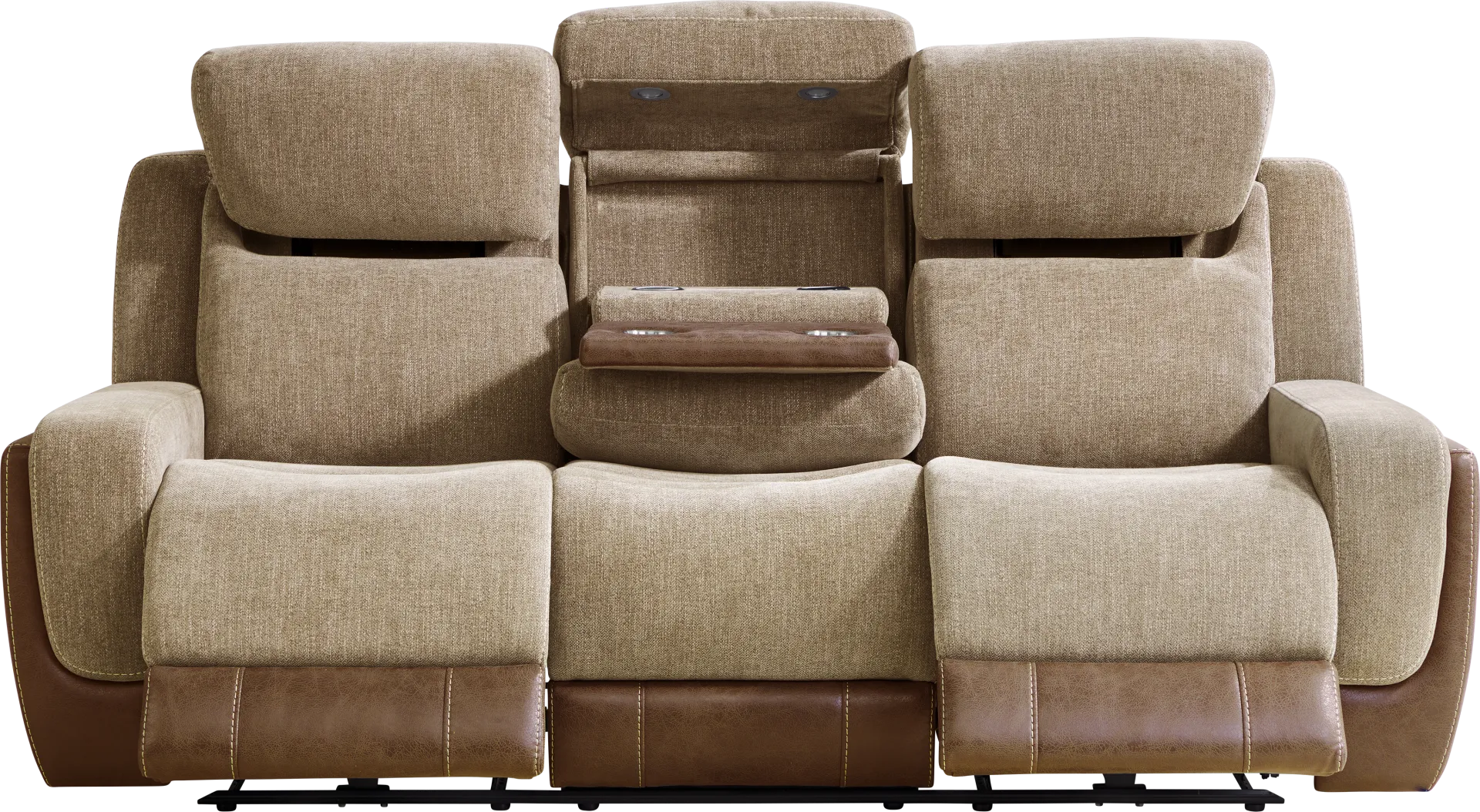 State Street Camel 3 Pc Dual Power Reclining Living Room - Image 2