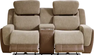 dual power reclining console loveseat