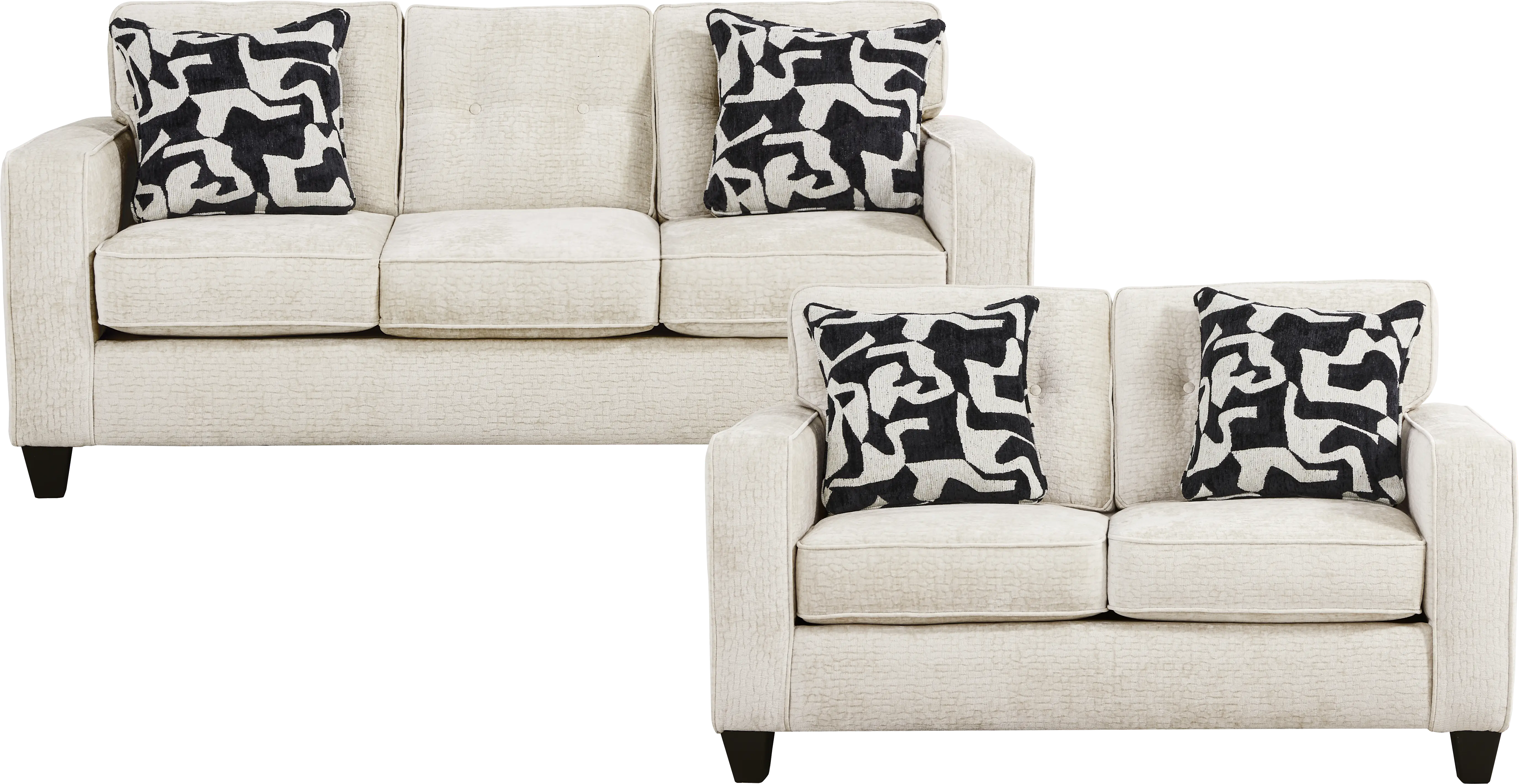Jamie Cream 2 Pc Living Room - Thumbnail - Image 1