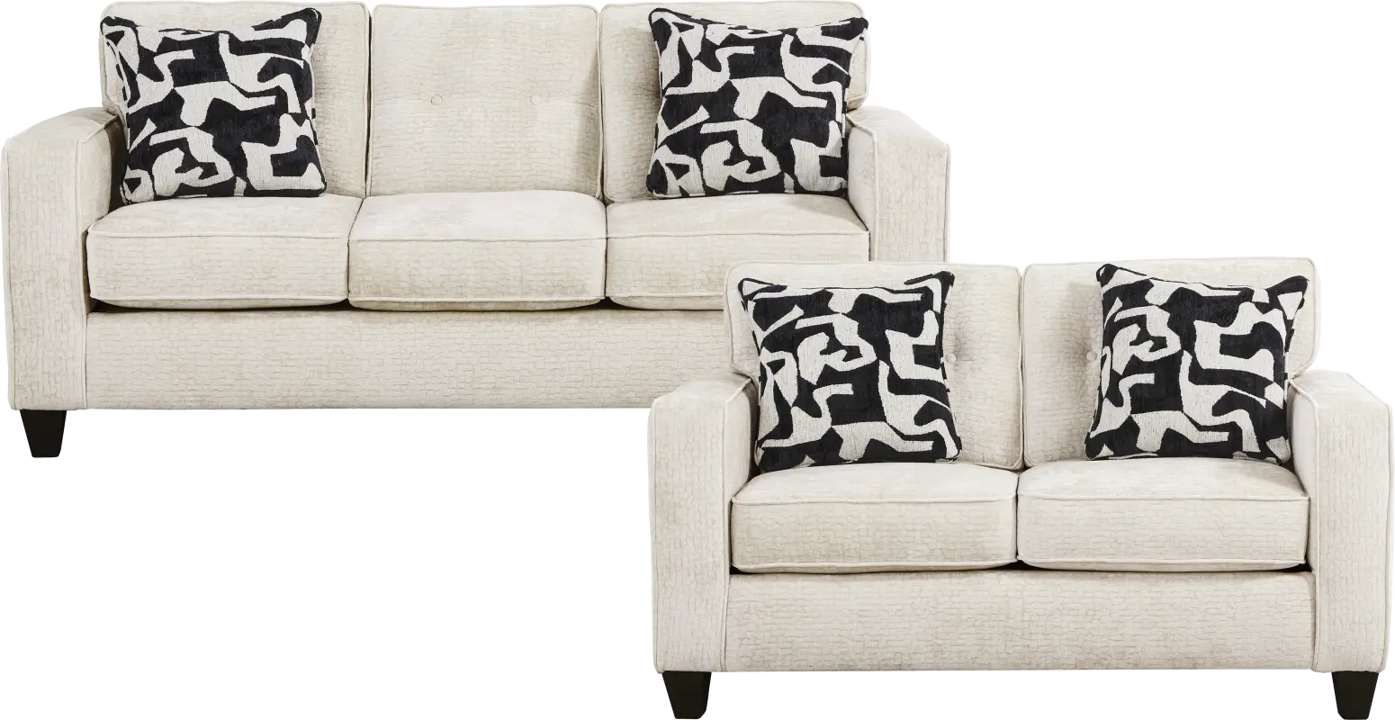 Jamie Cream 2 Pc Living Room