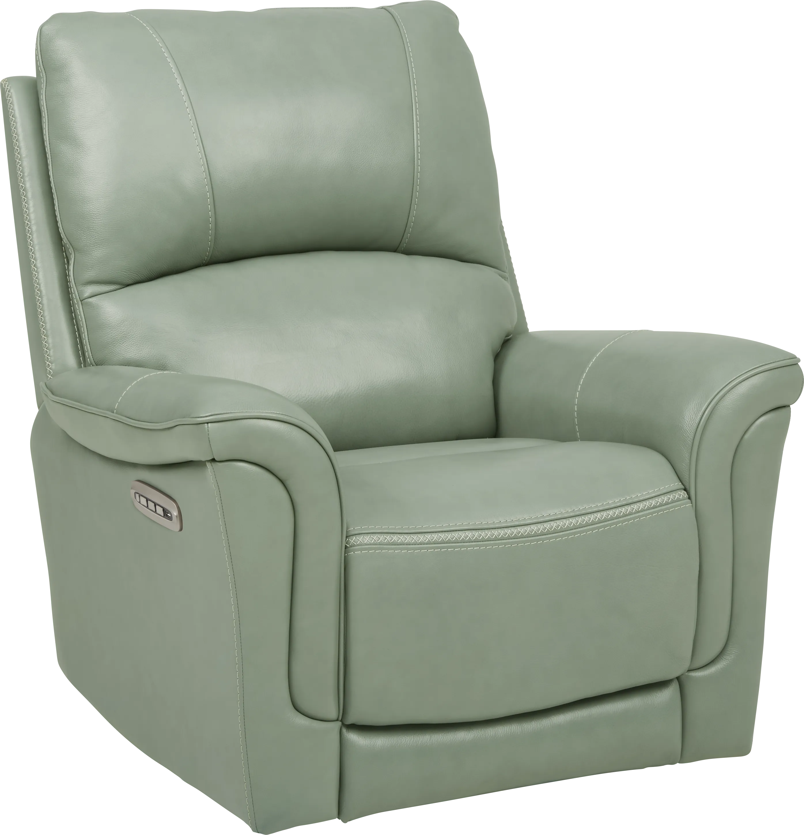 Castmore Green Triple Power Leather Recliner - Thumbnail - Image 1