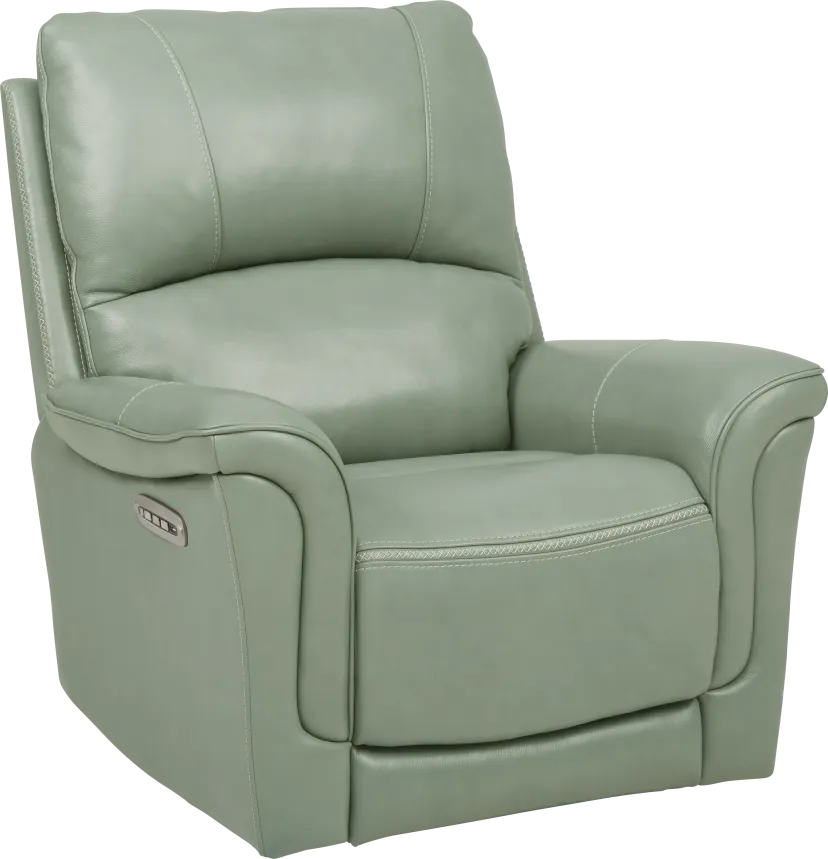 Castmore Green Triple Power Leather Recliner