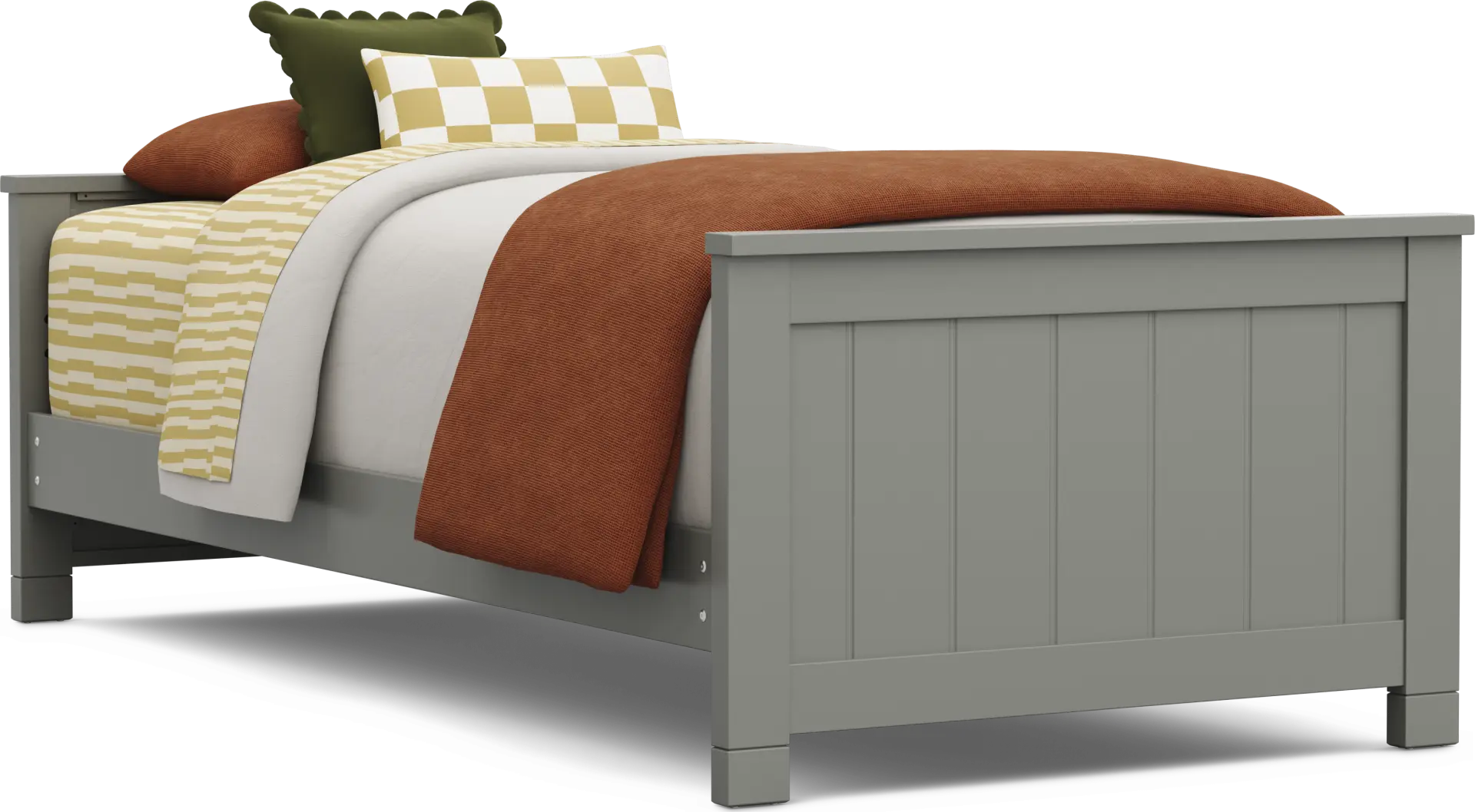 Kids Cottage Colors 2.0 Gray Twin XL Low Profile Bed