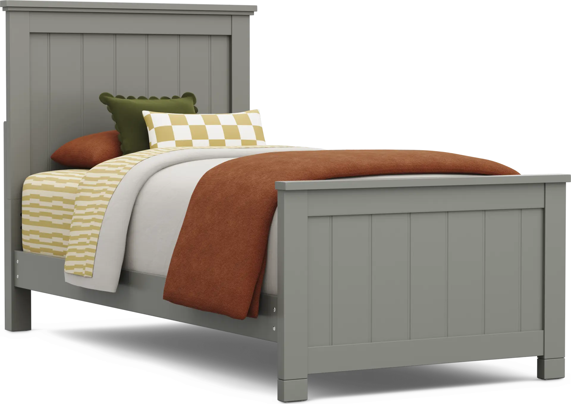 Kids Cottage Colors 2.0 Gray Twin XL Panel Bed
