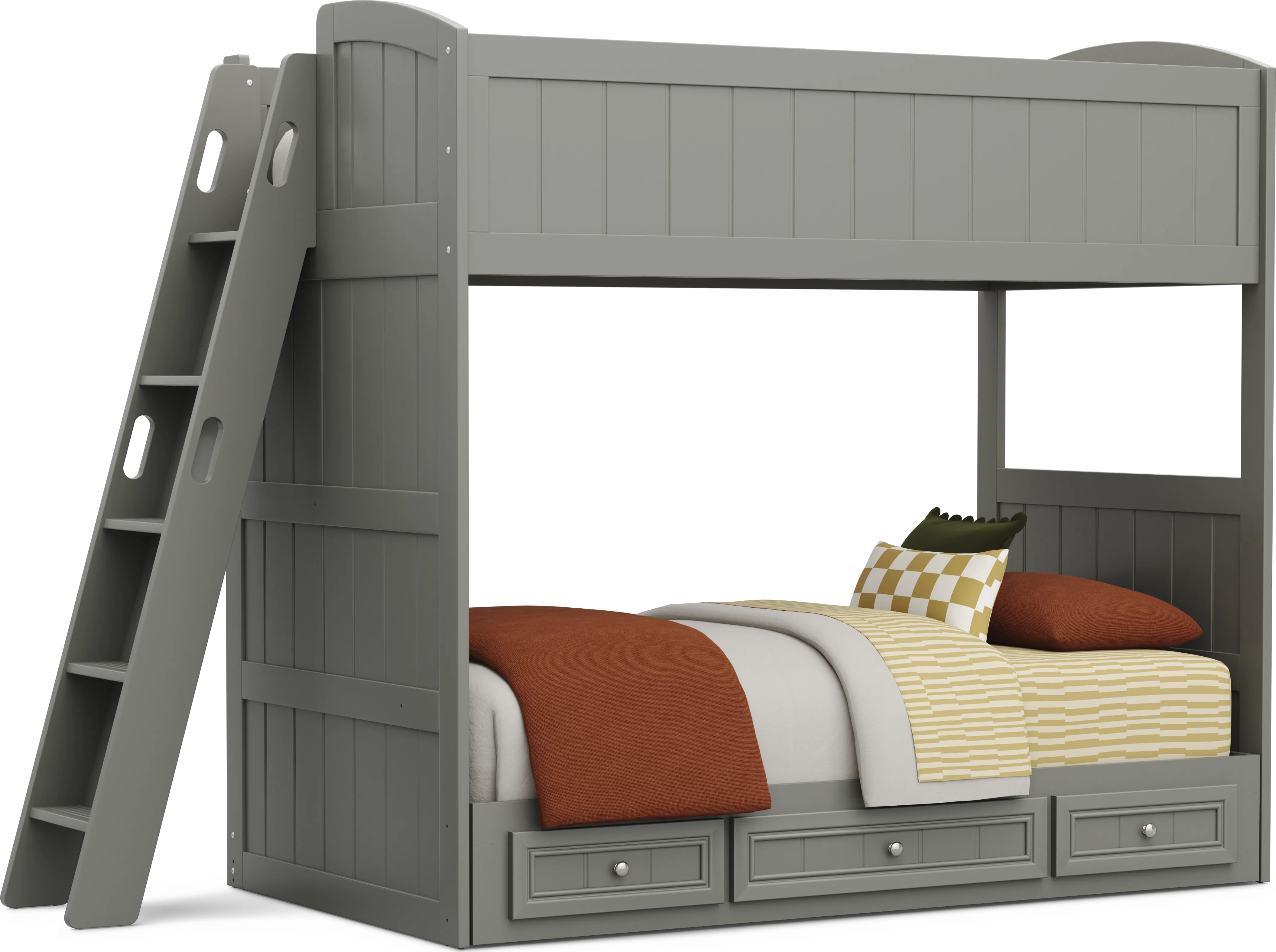 Kids Cottage Colors 2.0 Gray Twin/Twin Bunk Bed - Thumbnail - Image 1