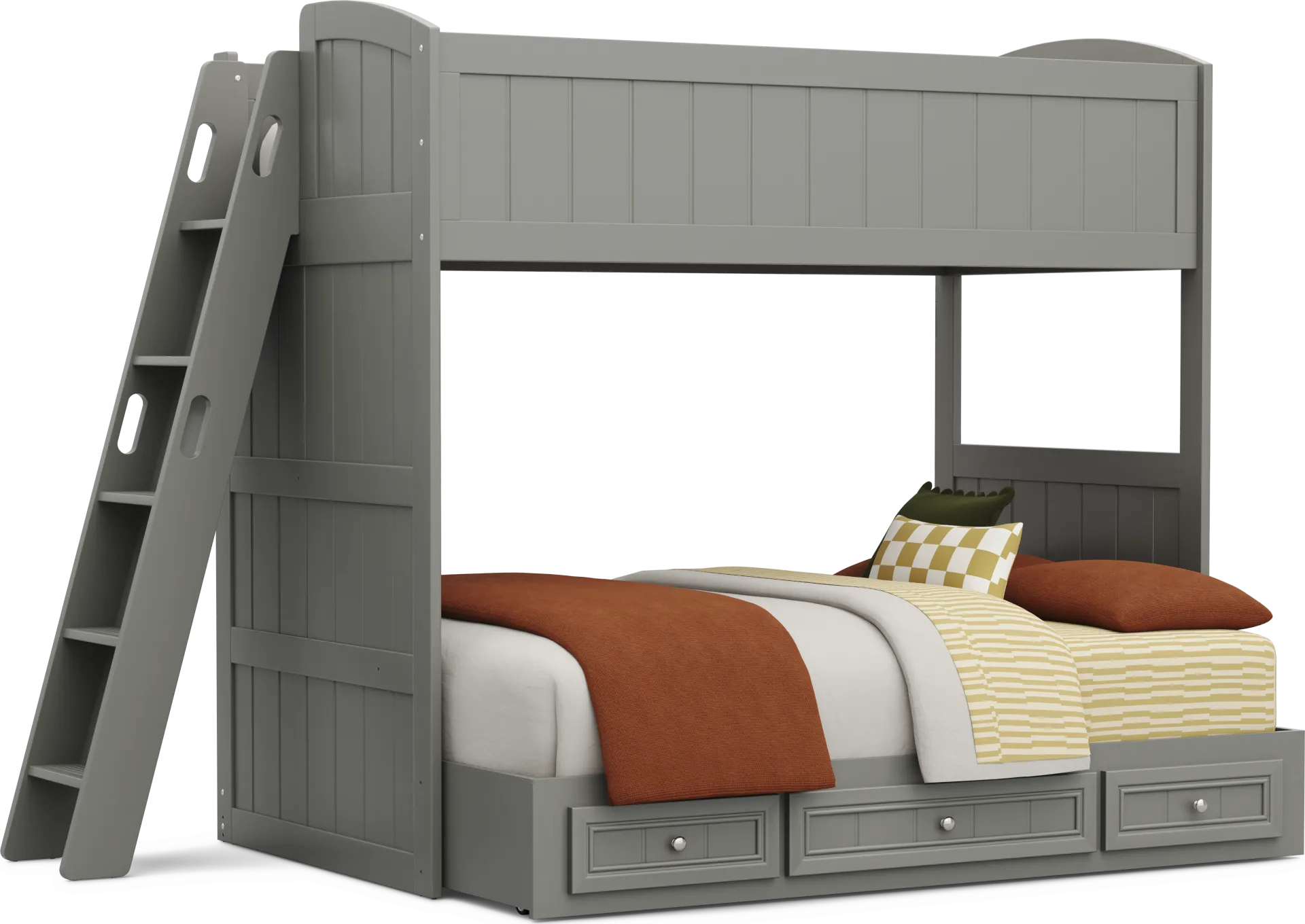 Kids Cottage Colors 2.0 Gray Twin/Full Bunk Bed - Image 1