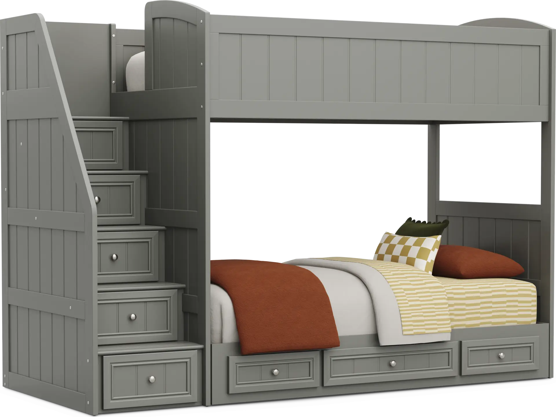 Kids Cottage Colors 2.0 Gray Twin/Twin Step Loft