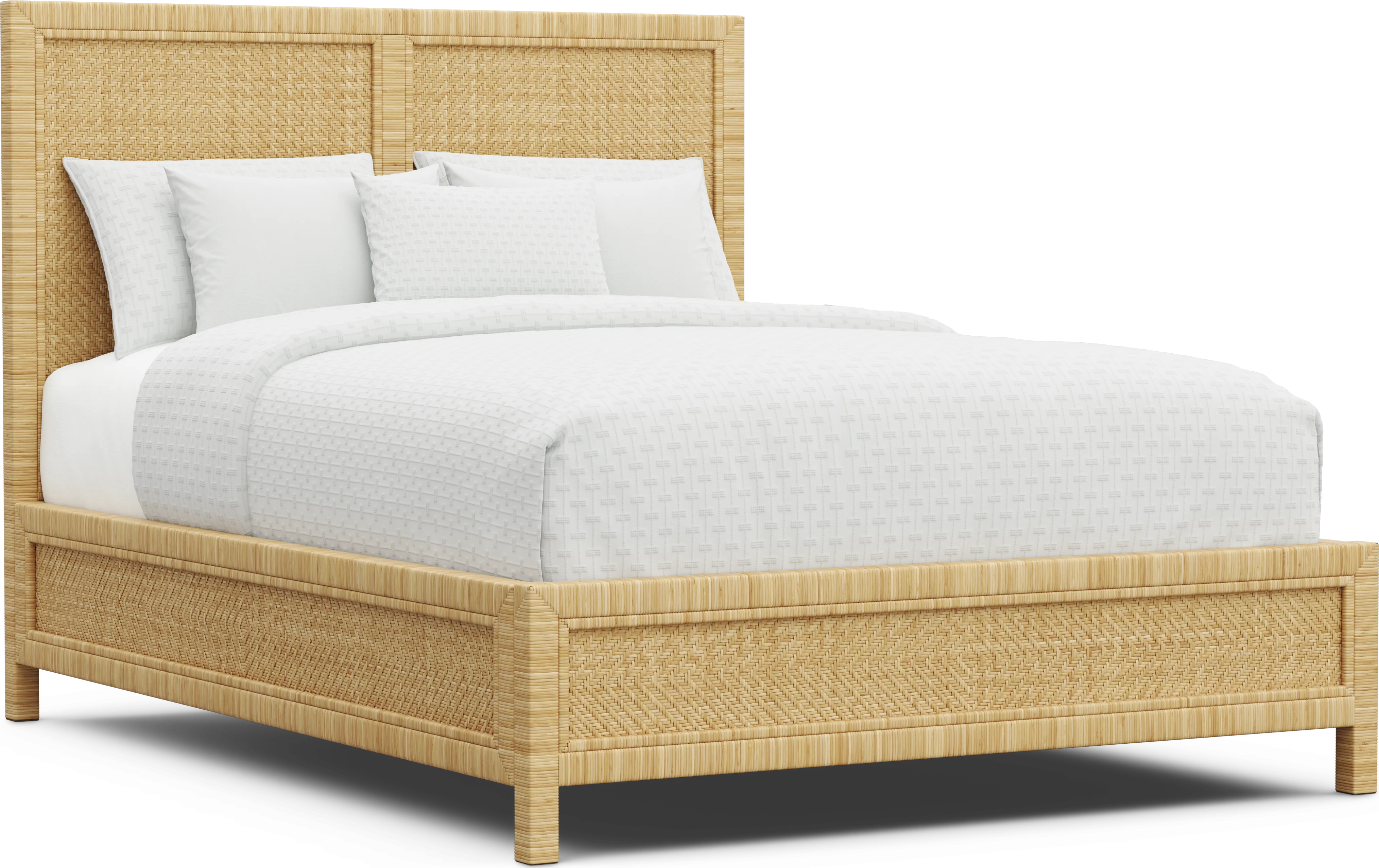 Ramona Natural 3 Pc Queen Panel Bed - Thumbnail - Image 1
