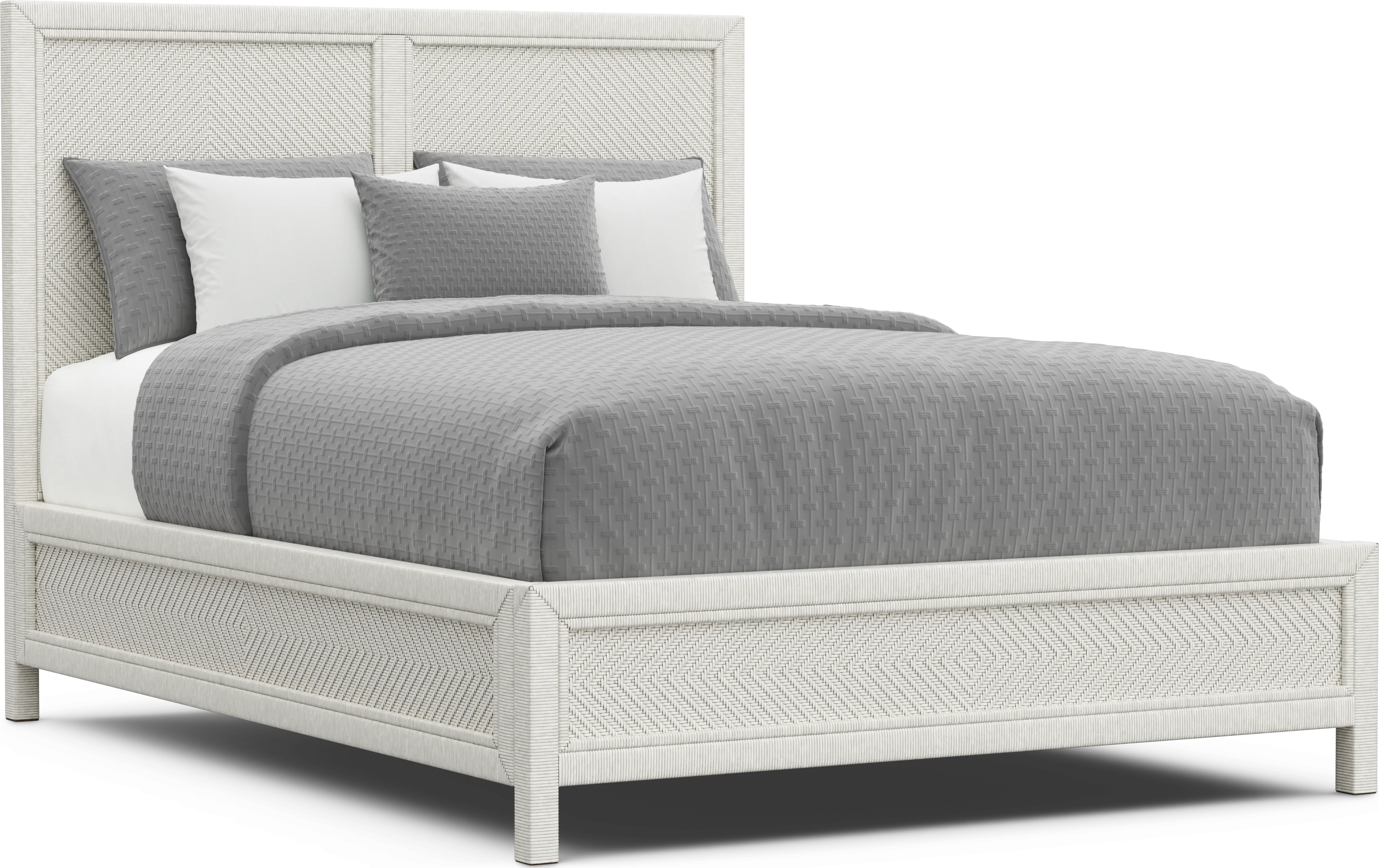 Ramona White 3 Pc King Panel Bed - Thumbnail - Image 1