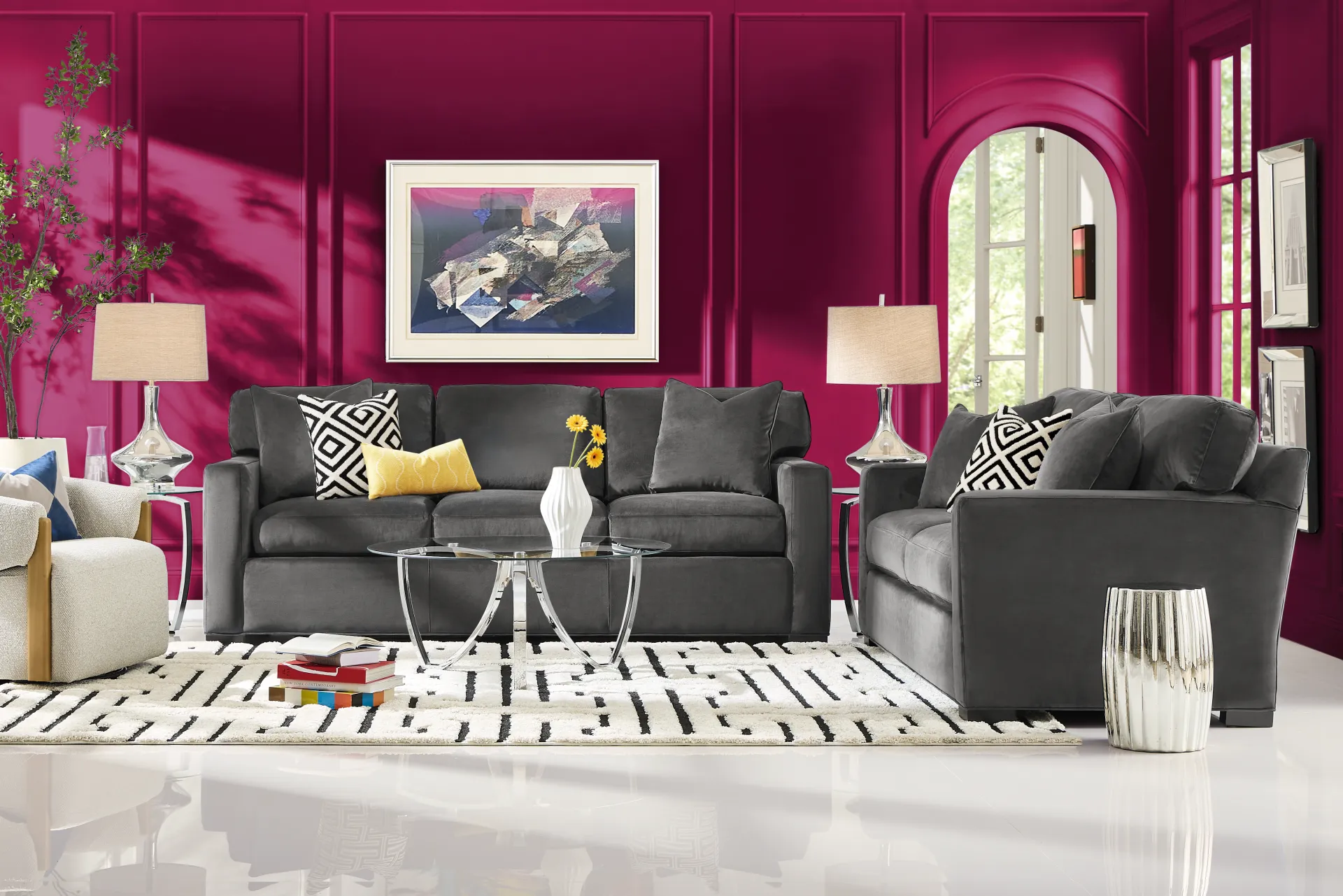Harmonie Gunmetal Sleeper Sofa - Image 1