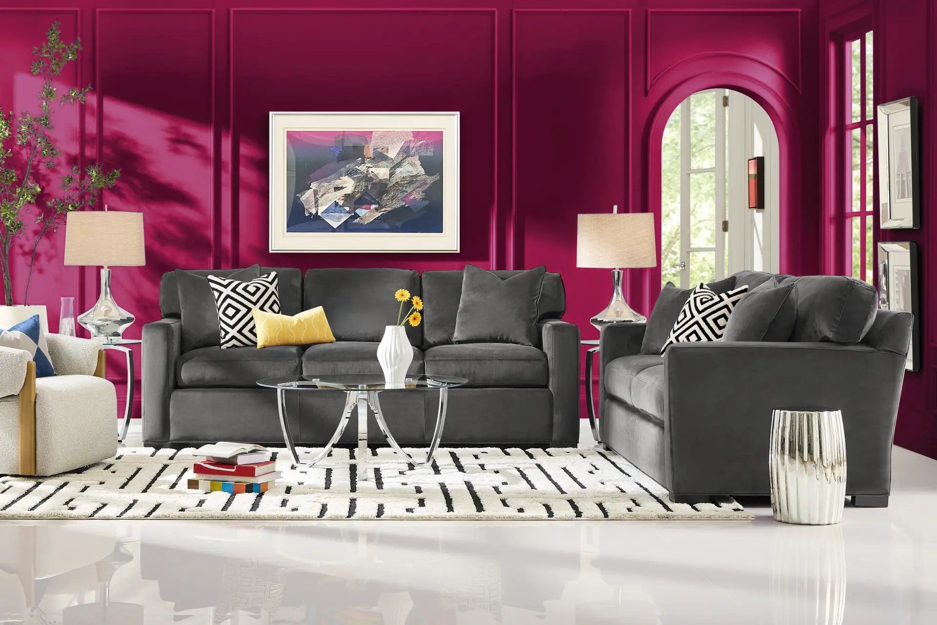 Harmonie Gunmetal 5 Pc Living Room